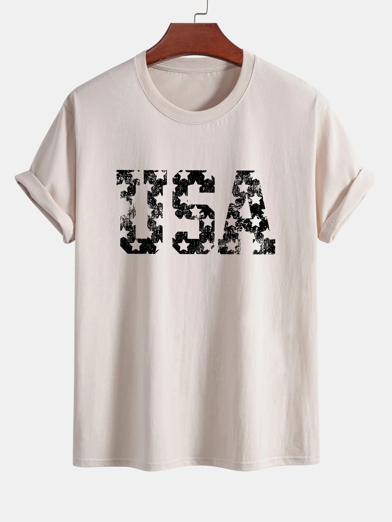 Regular Fit USA Print Baumwoll-T-Shirt - Image 8