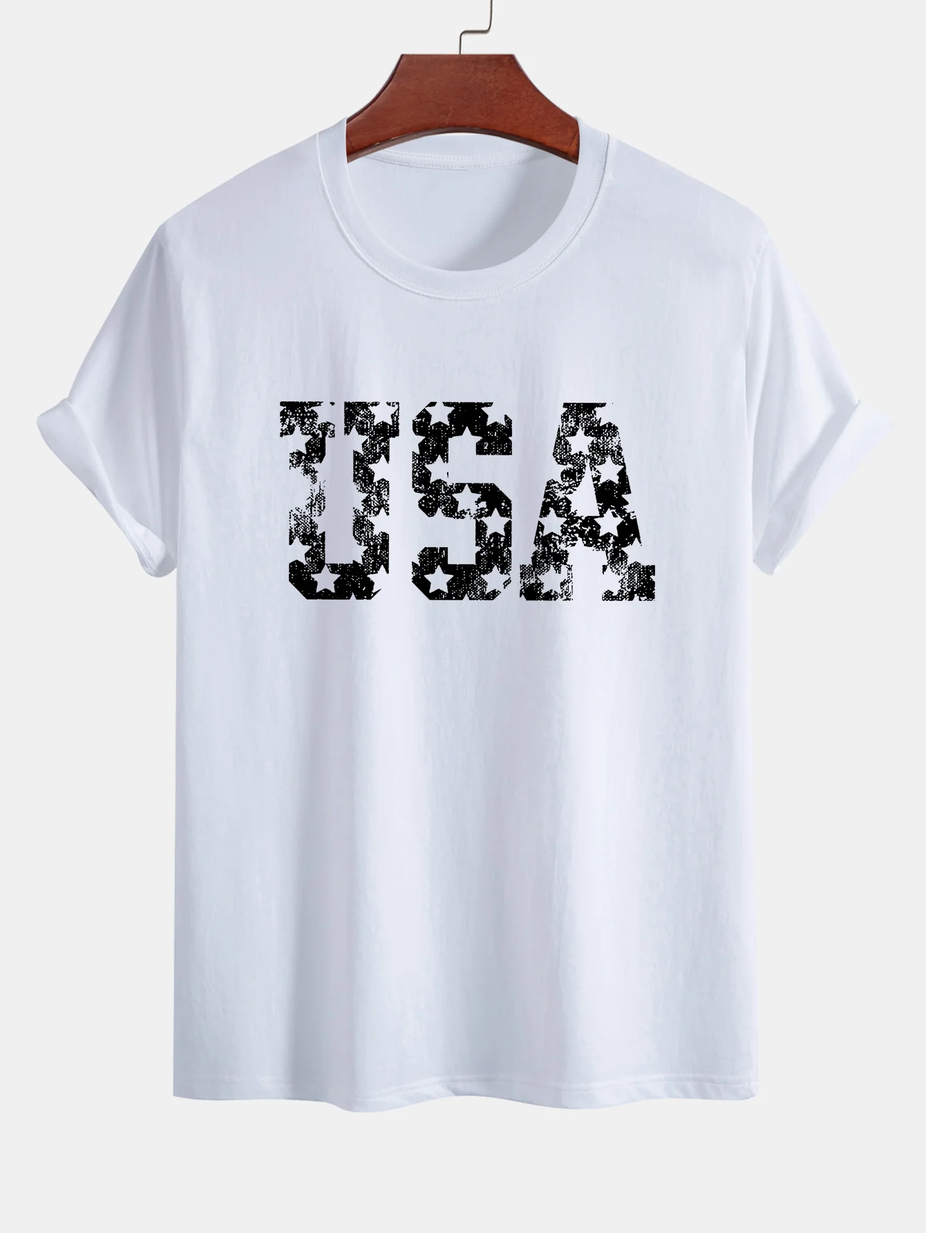 Regular Fit USA Print Baumwoll-T-Shirt - Image 9