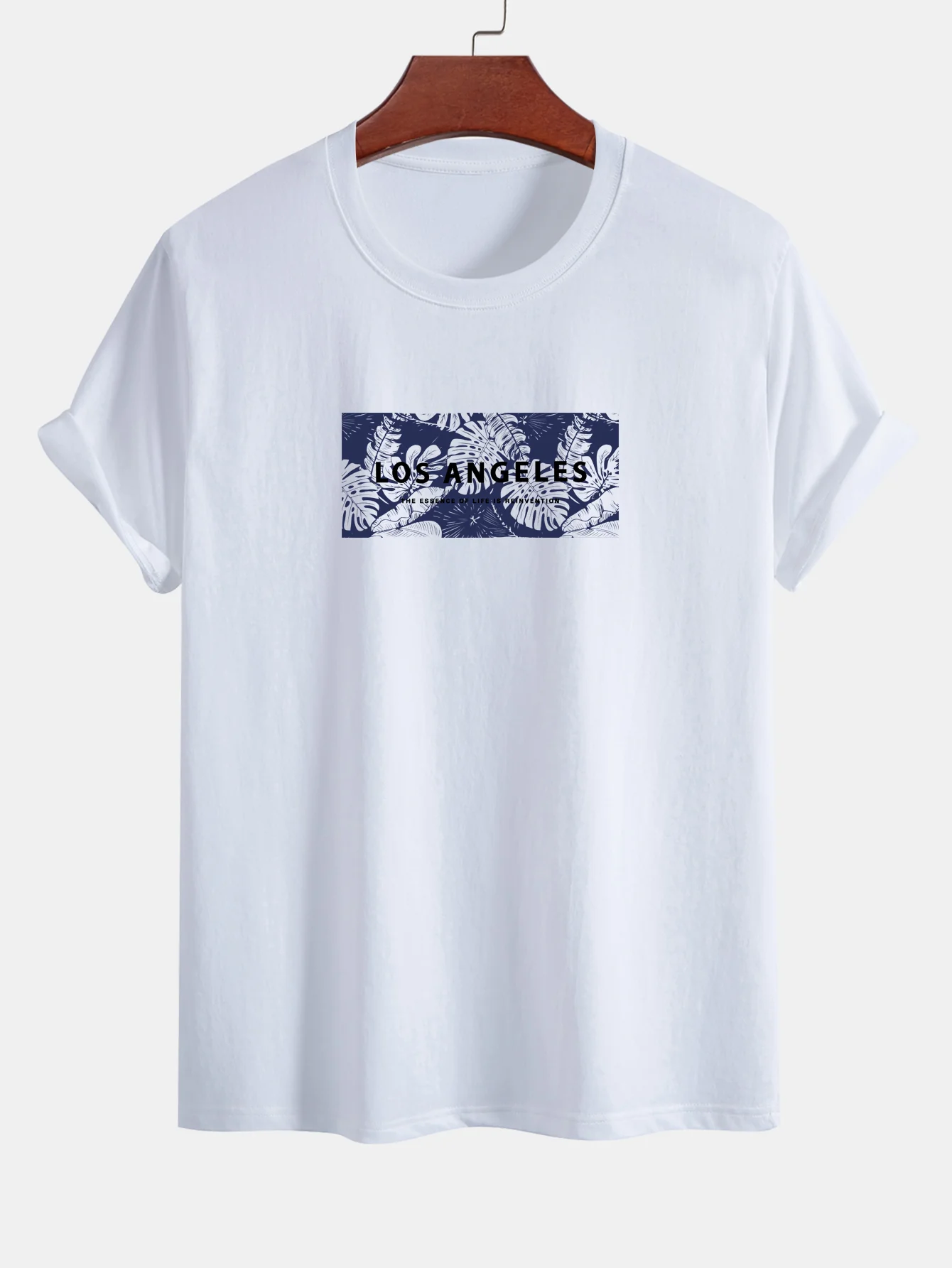 Regular Fit Vacation Los Angeles Print Baumwoll-T-Shirt & Kordelzug Shorts - Image 4