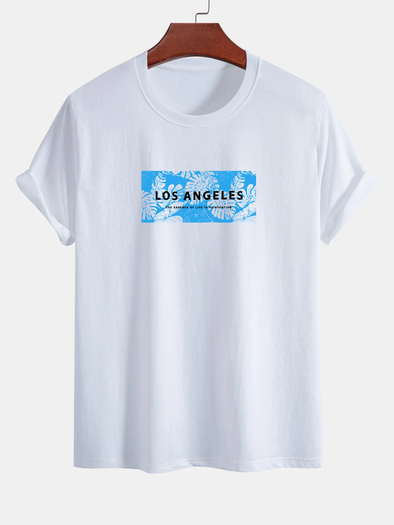 Regular Fit Vacation Los Angeles Print Baumwoll-T-Shirt & Kordelzug Shorts - Image 5