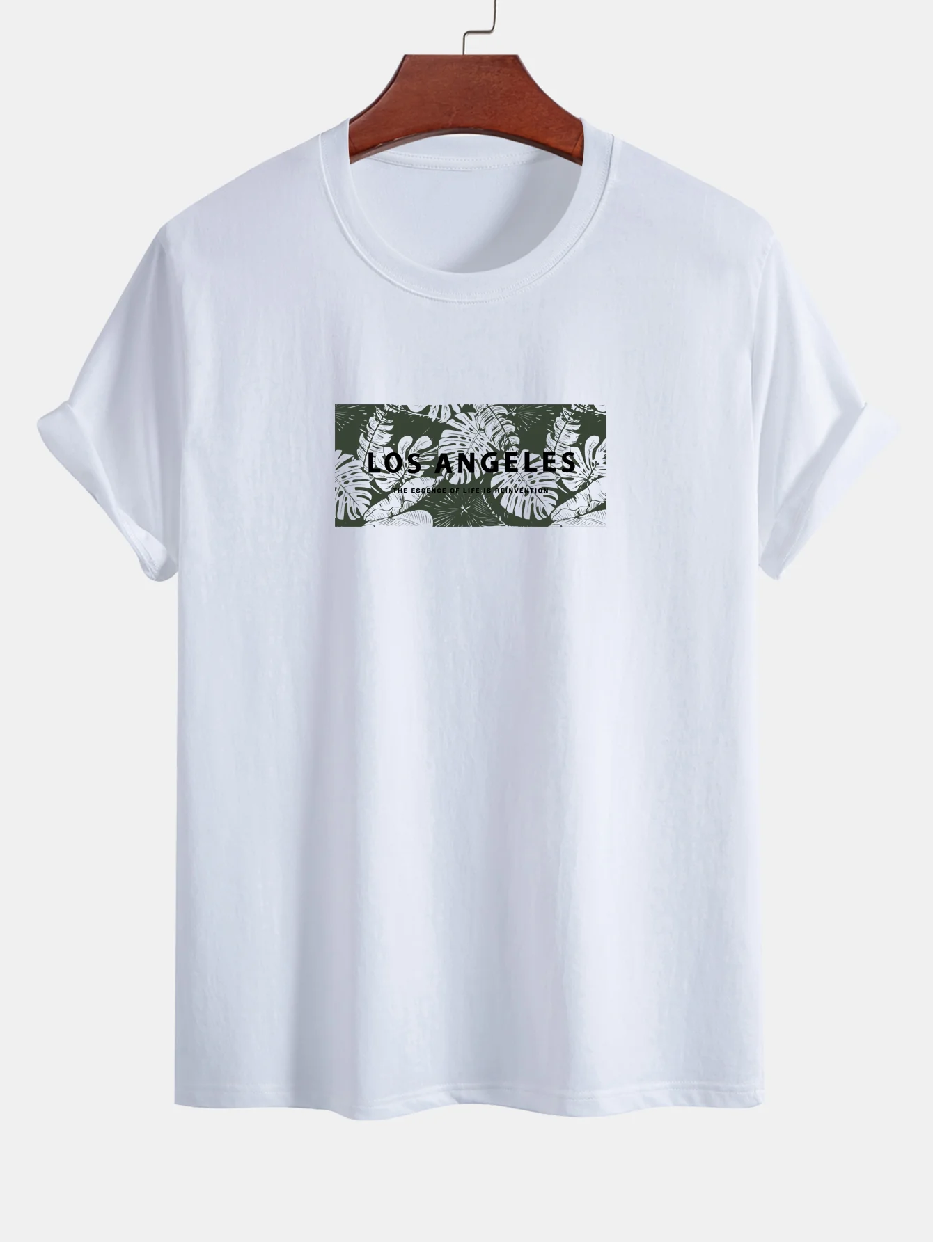 Regular Fit Vacation Los Angeles Print Baumwoll-T-Shirt & Kordelzug Shorts - Image 2