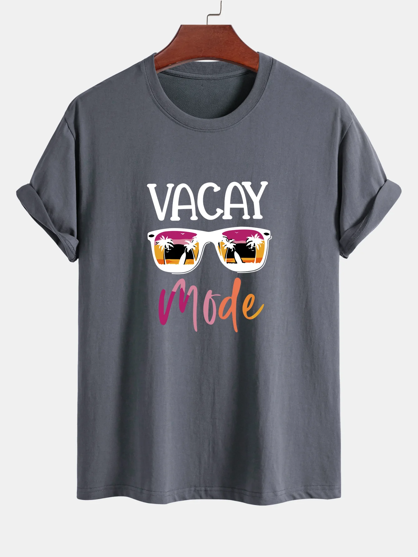 Regular Fit Vacay Mode Print Baumwoll-T-Shirt - Image 6