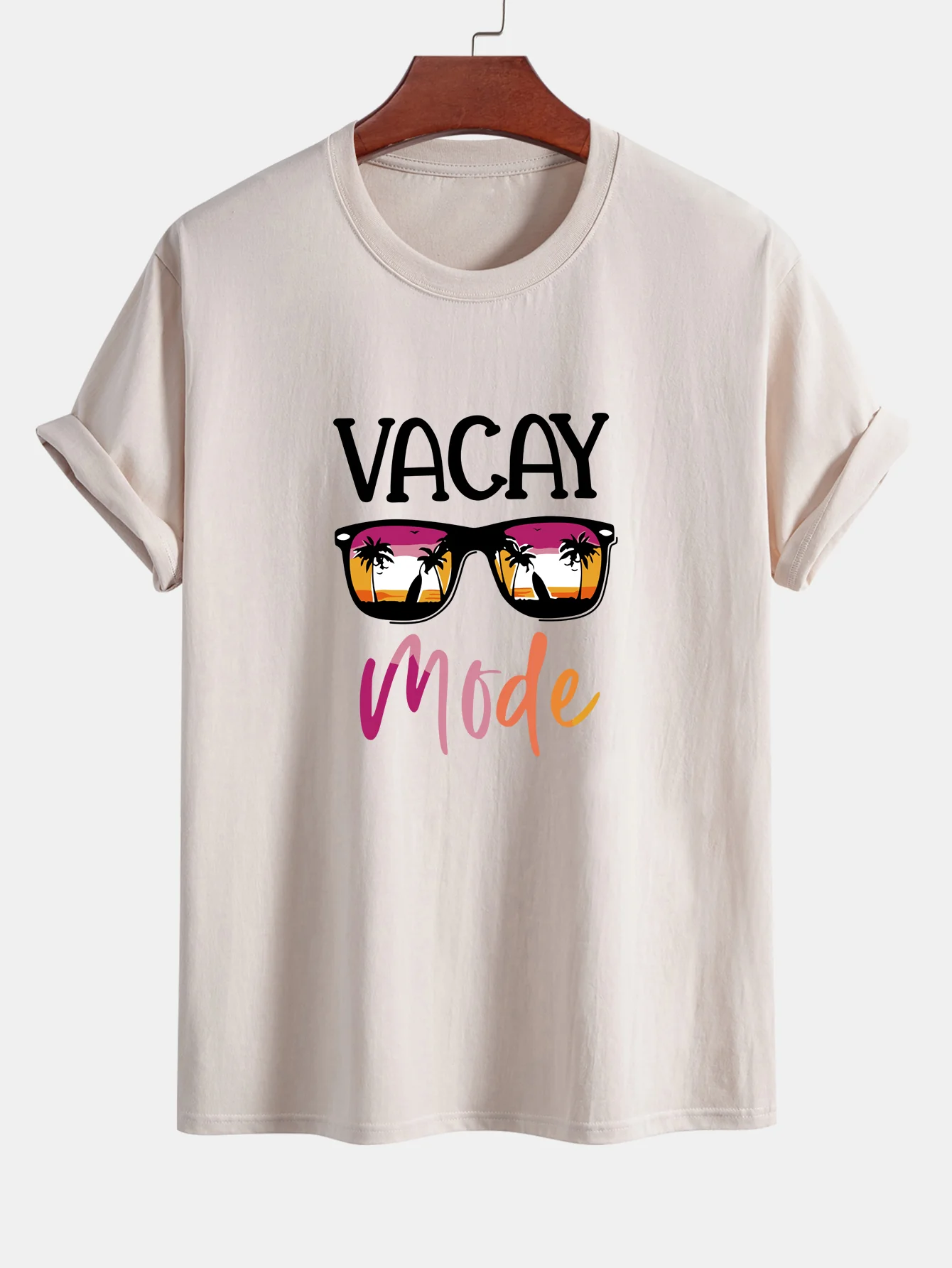 Regular Fit Vacay Mode Print Baumwoll-T-Shirt - Image 9