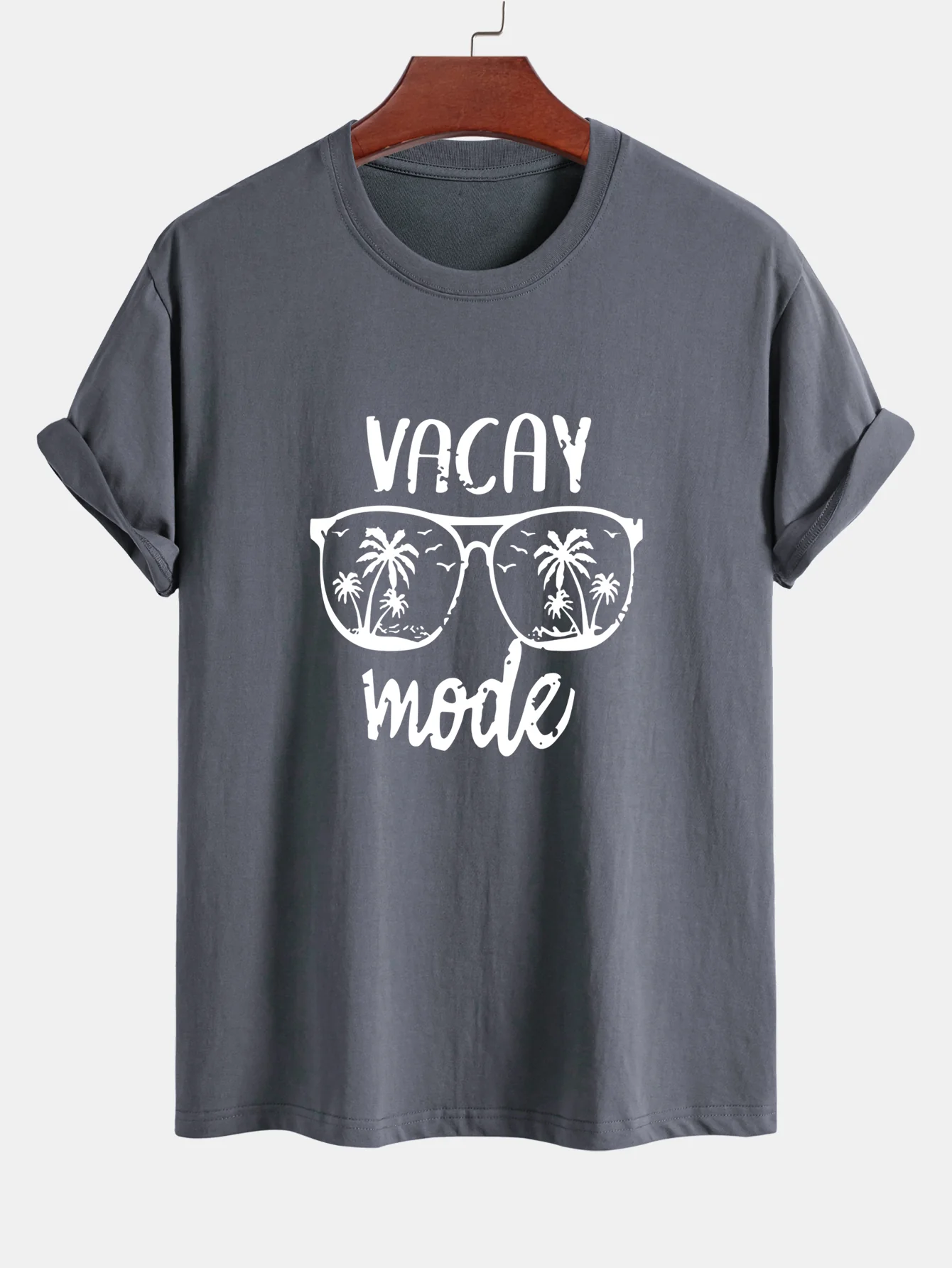 Regular Fit Vacay Mode Print Baumwoll-T-Shirt - Image 6