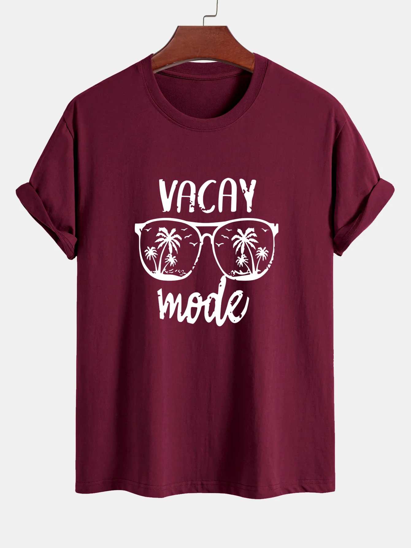 Regular Fit Vacay Mode Print Baumwoll-T-Shirt - Image 8