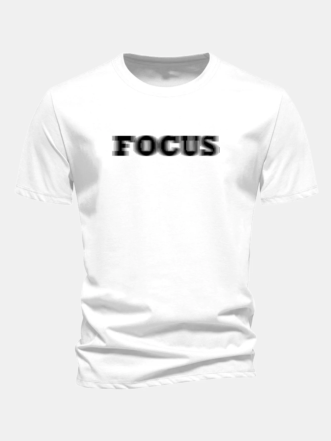 Regular Fit Vague Focus Print Baumwoll-T-Shirt