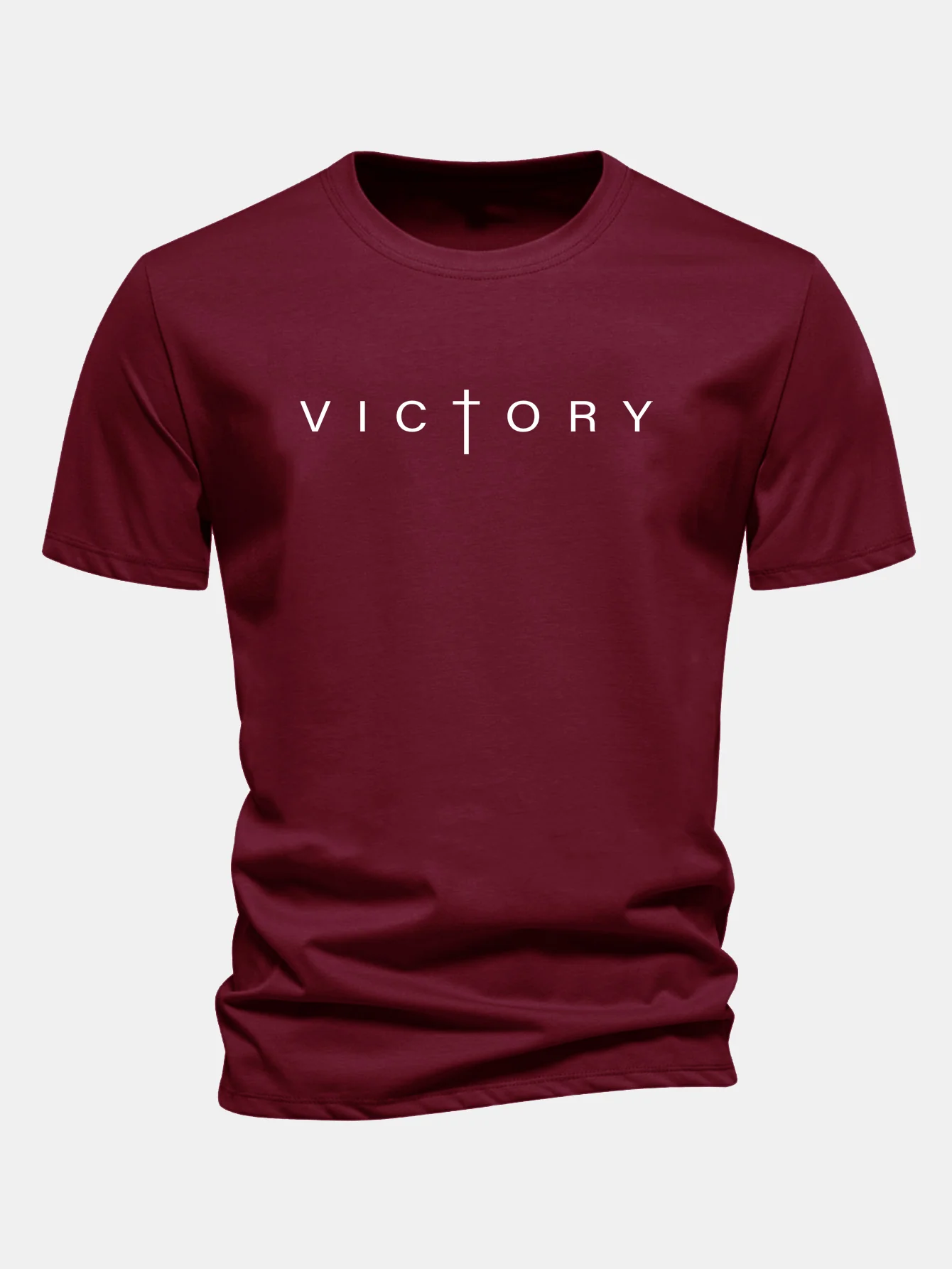 Regular Fit Victory Slogan Druck Baumwoll-T-Shirt - Image 10