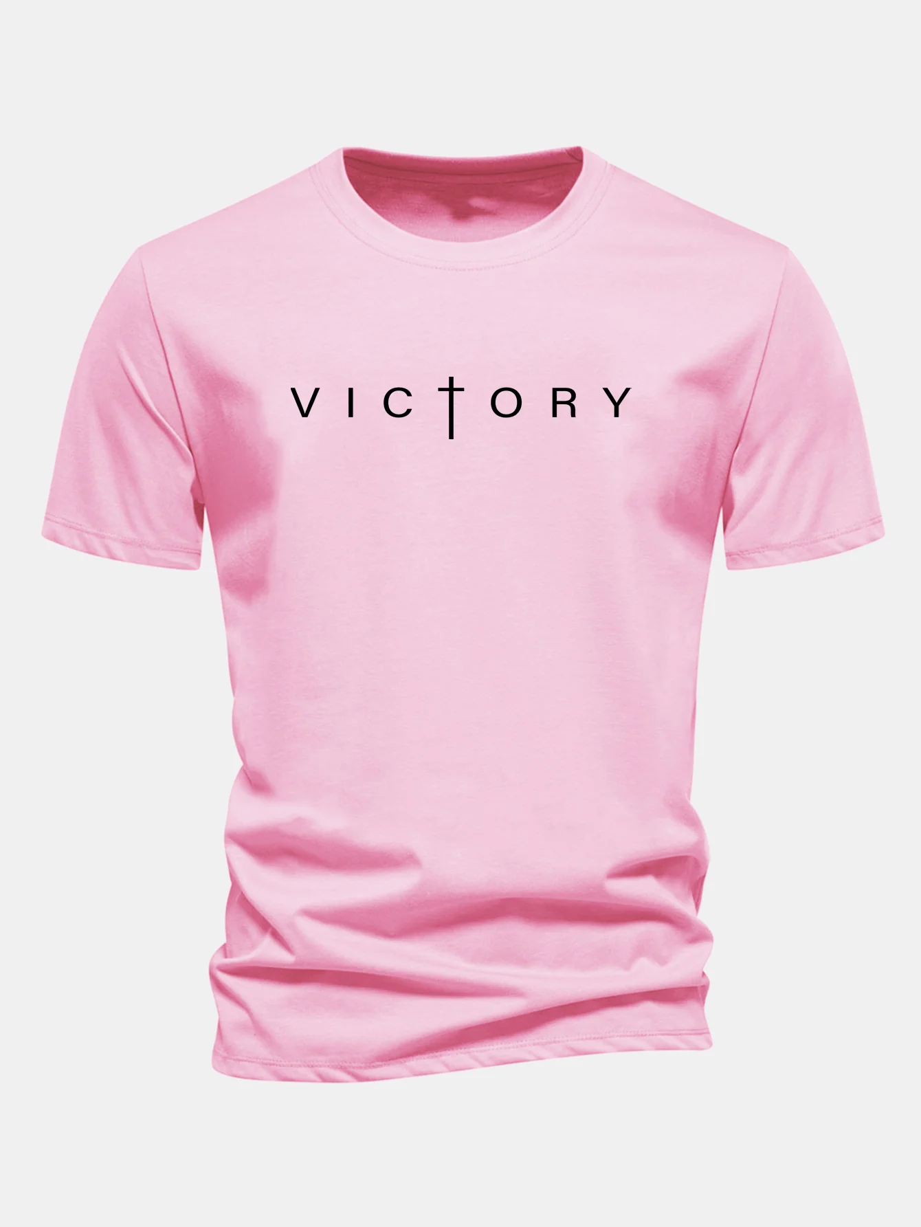Regular Fit Victory Slogan Druck Baumwoll-T-Shirt - Image 5