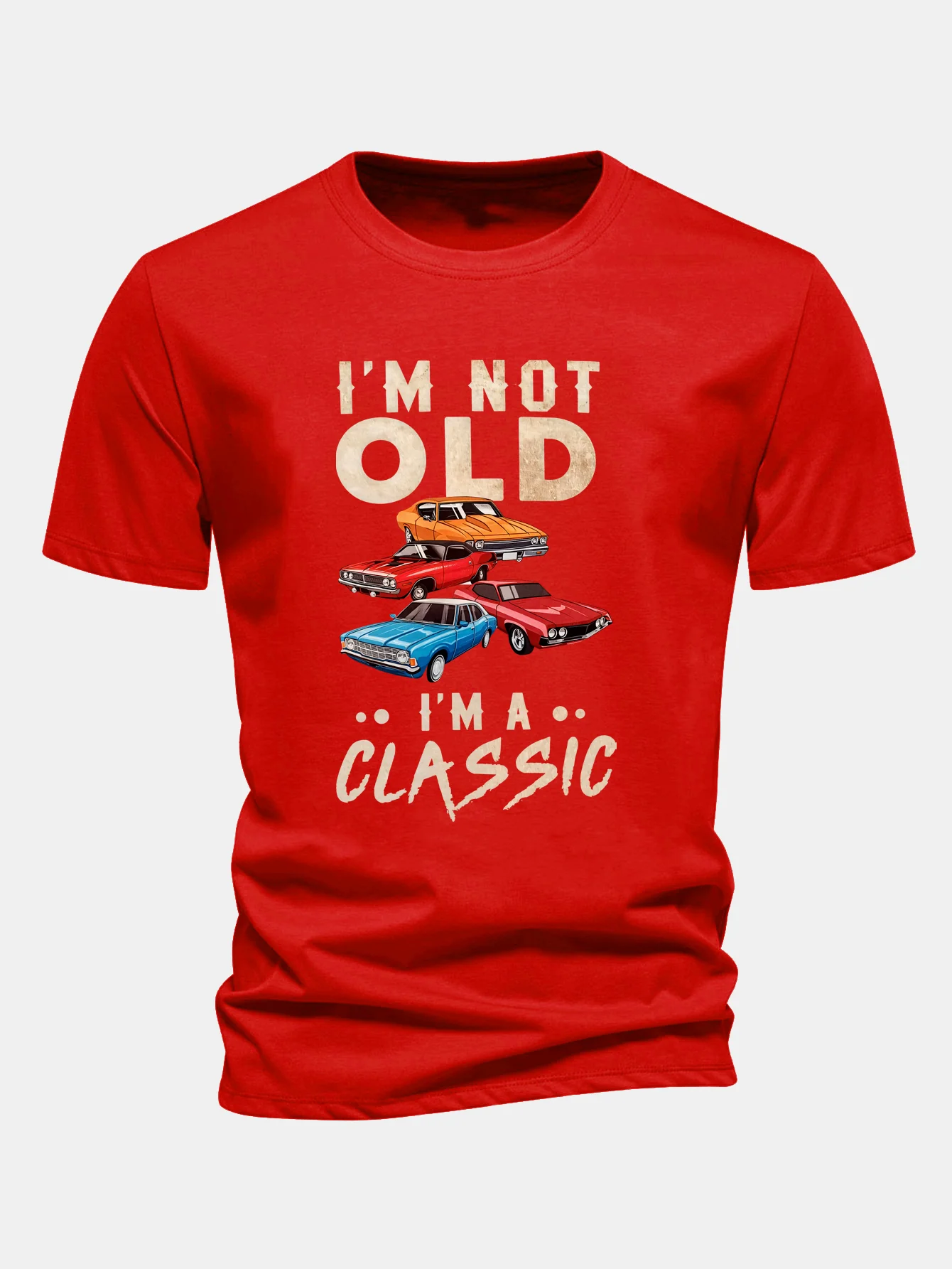 Regular Fit Vintage Car Print Cotton T-Shirt - Image 12