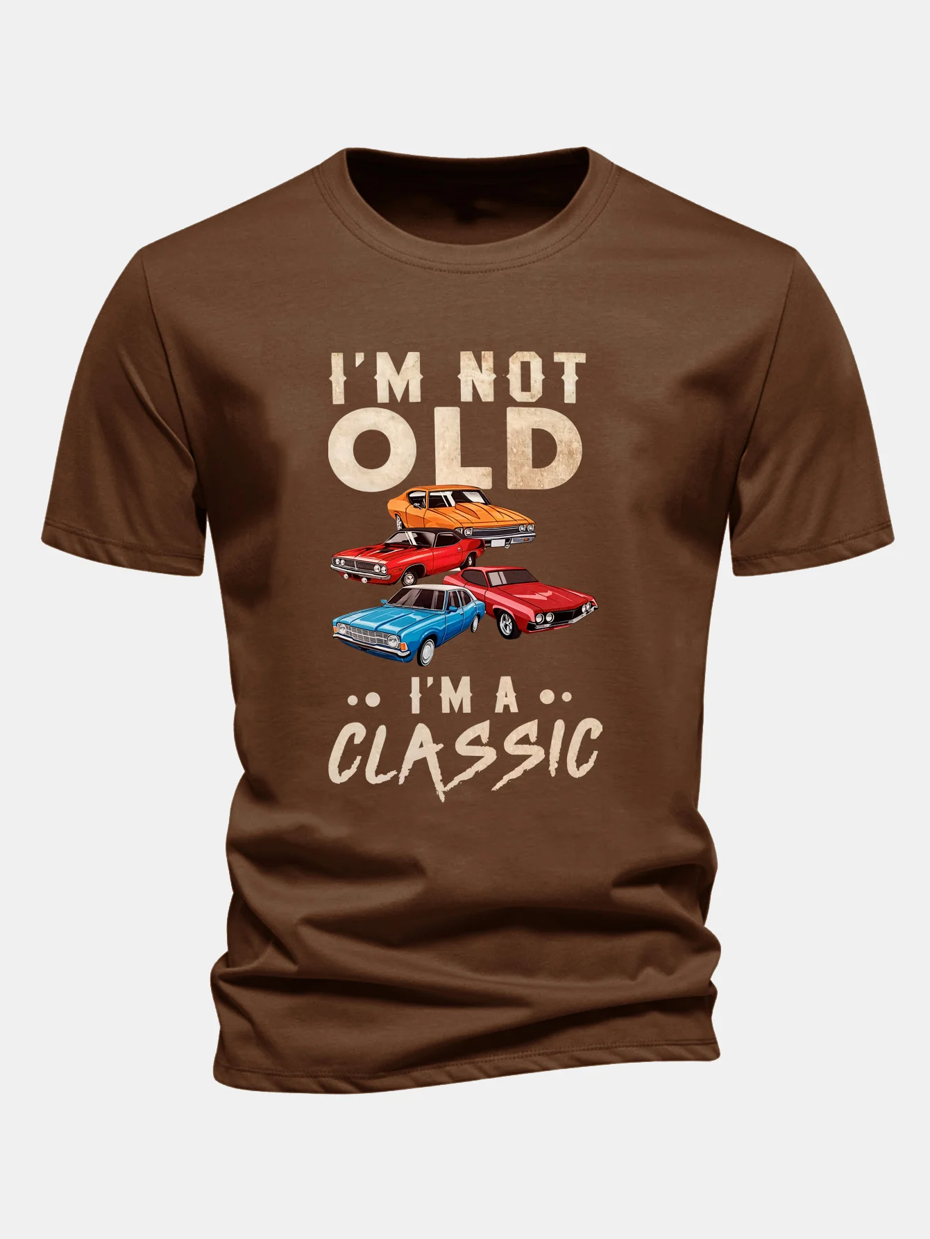 Regular Fit Vintage Car Print Cotton T-Shirt - Image 3