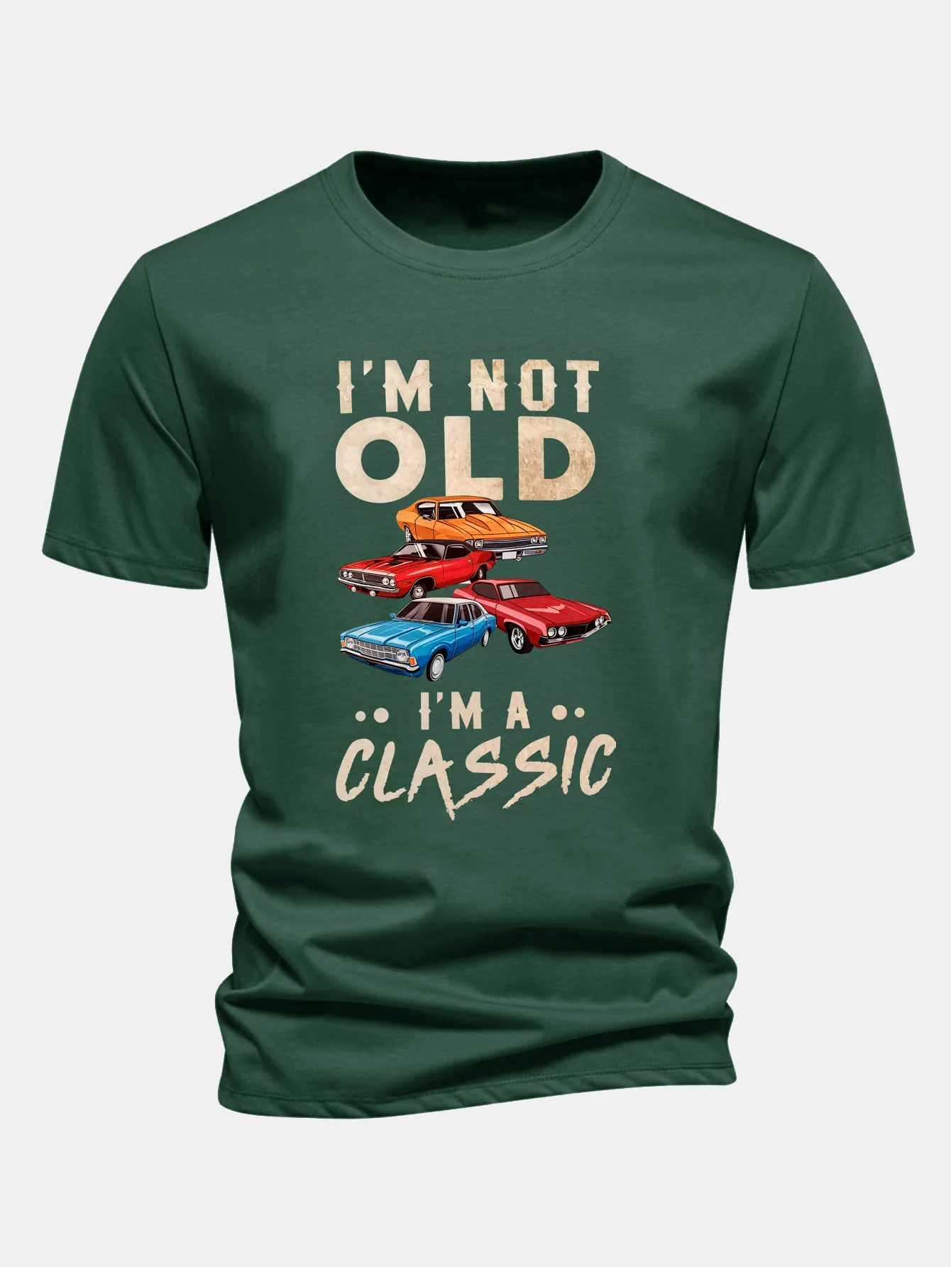 Regular Fit Vintage Car Print Cotton T-Shirt - Image 4