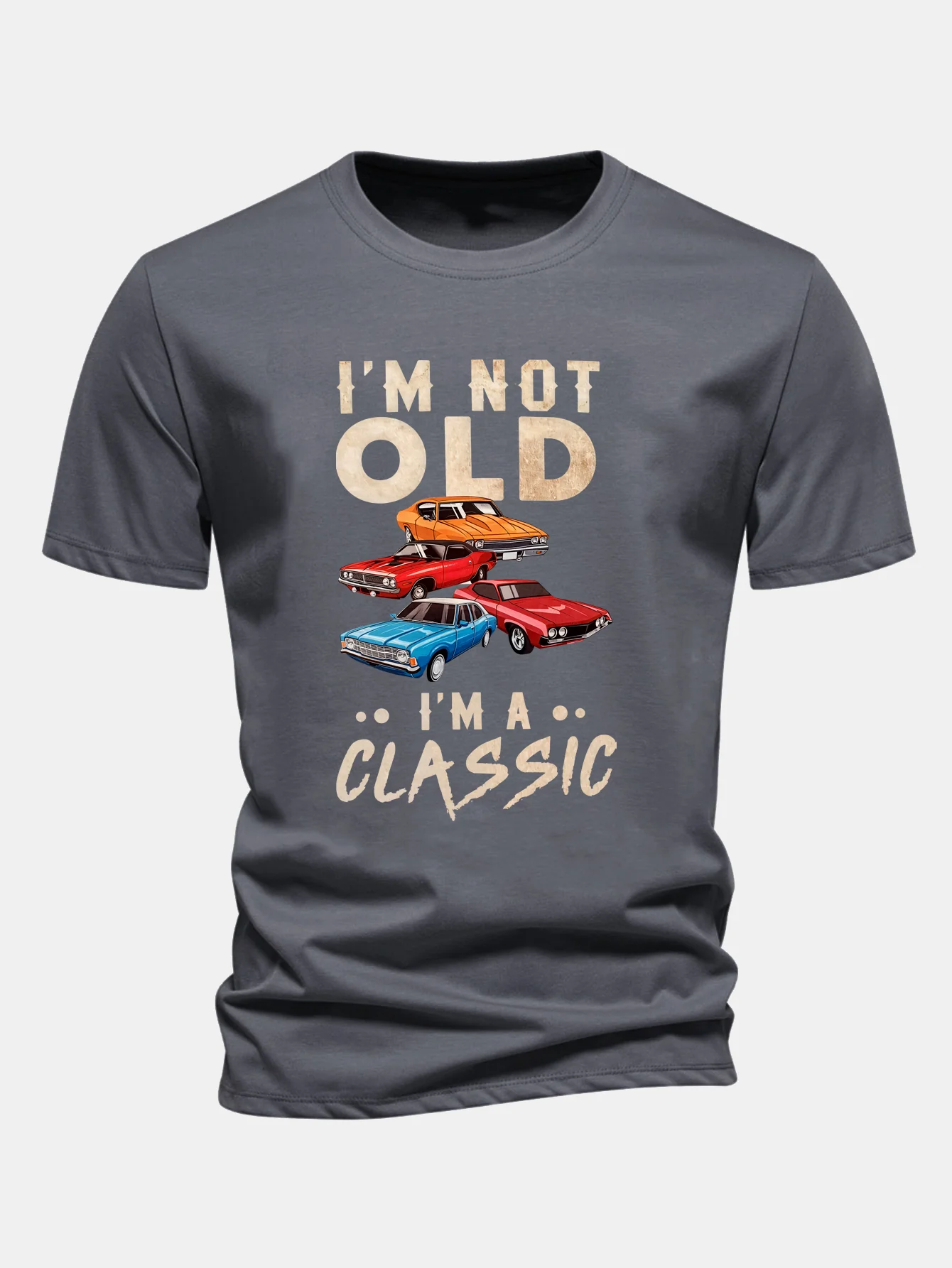 Regular Fit Vintage Car Print Cotton T-Shirt - Image 5