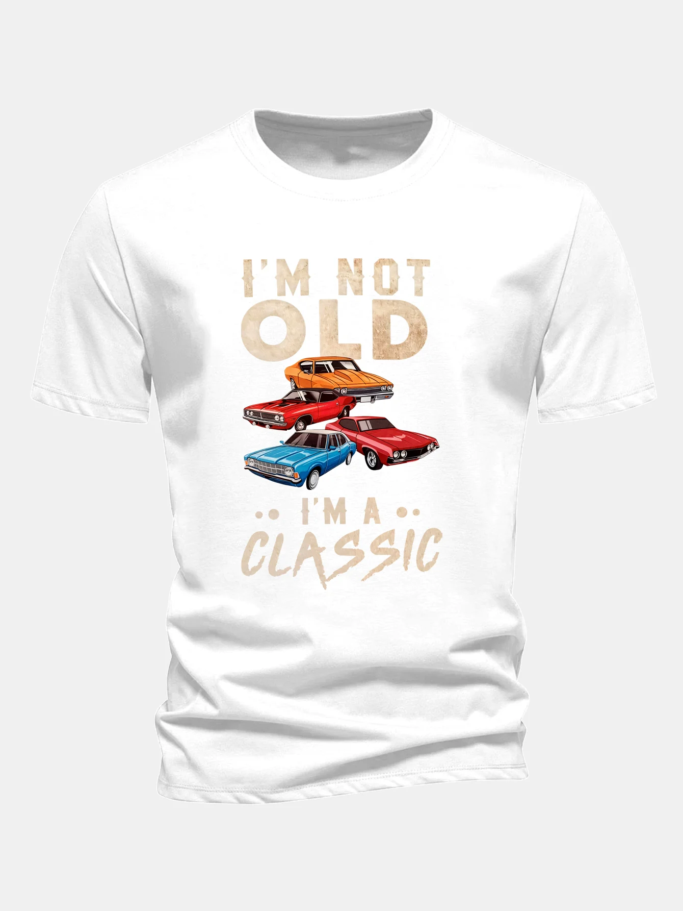 Regular Fit Vintage Car Print Cotton T-Shirt - Image 6