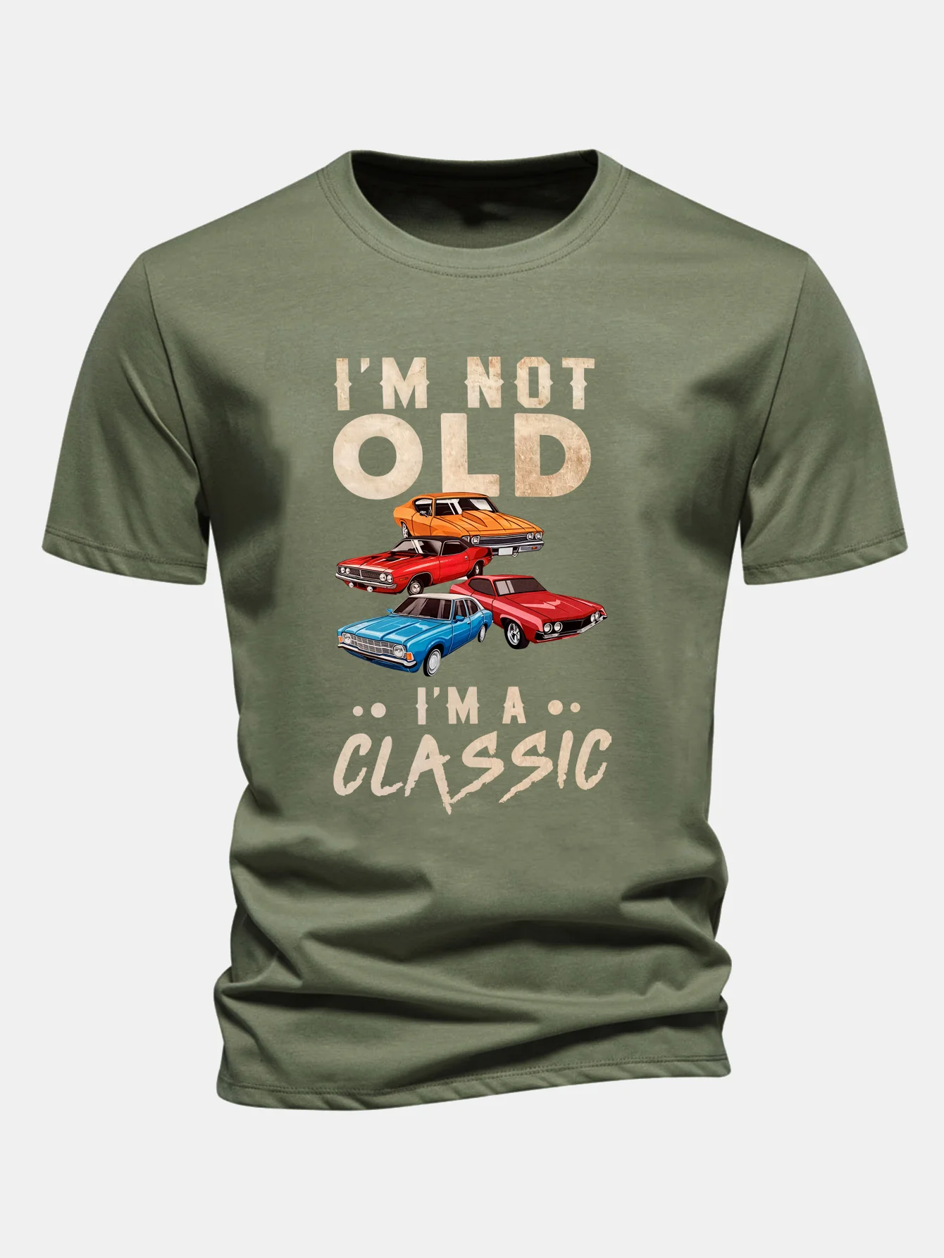 Regular Fit Vintage Car Print Cotton T-Shirt - Image 8