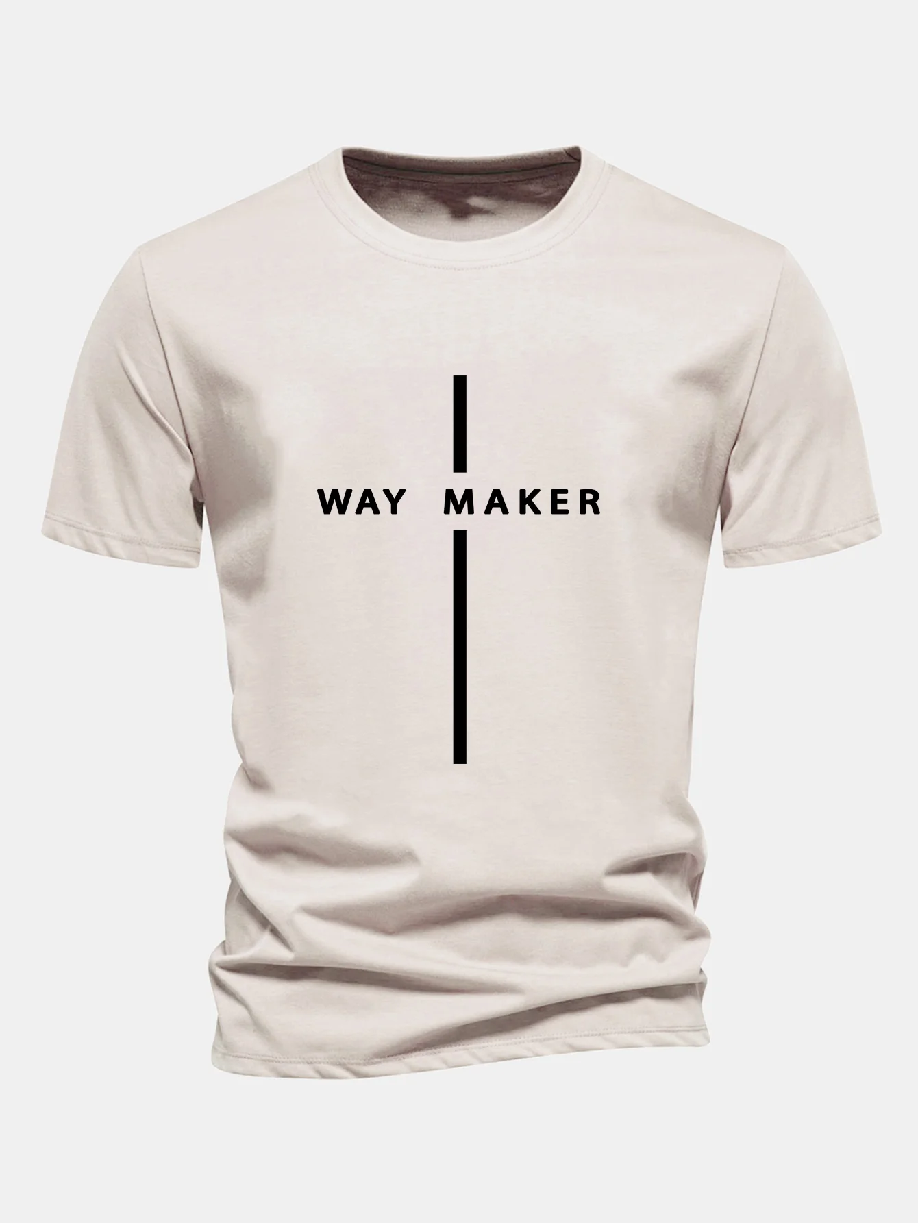 Regular Fit Way Maker Streifenmuster Baumwoll-T-Shirt - Image 4