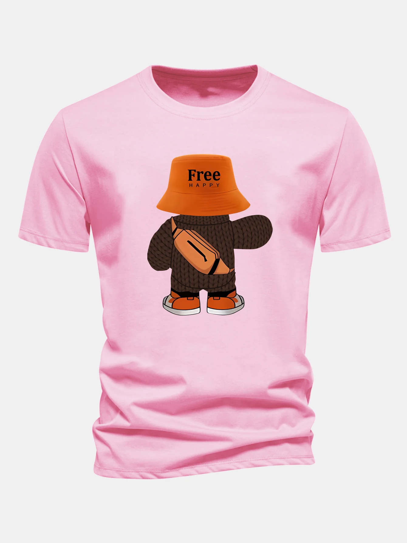 Regular Fit Yarn Bear Print Cotton T-Shirt - Image 10