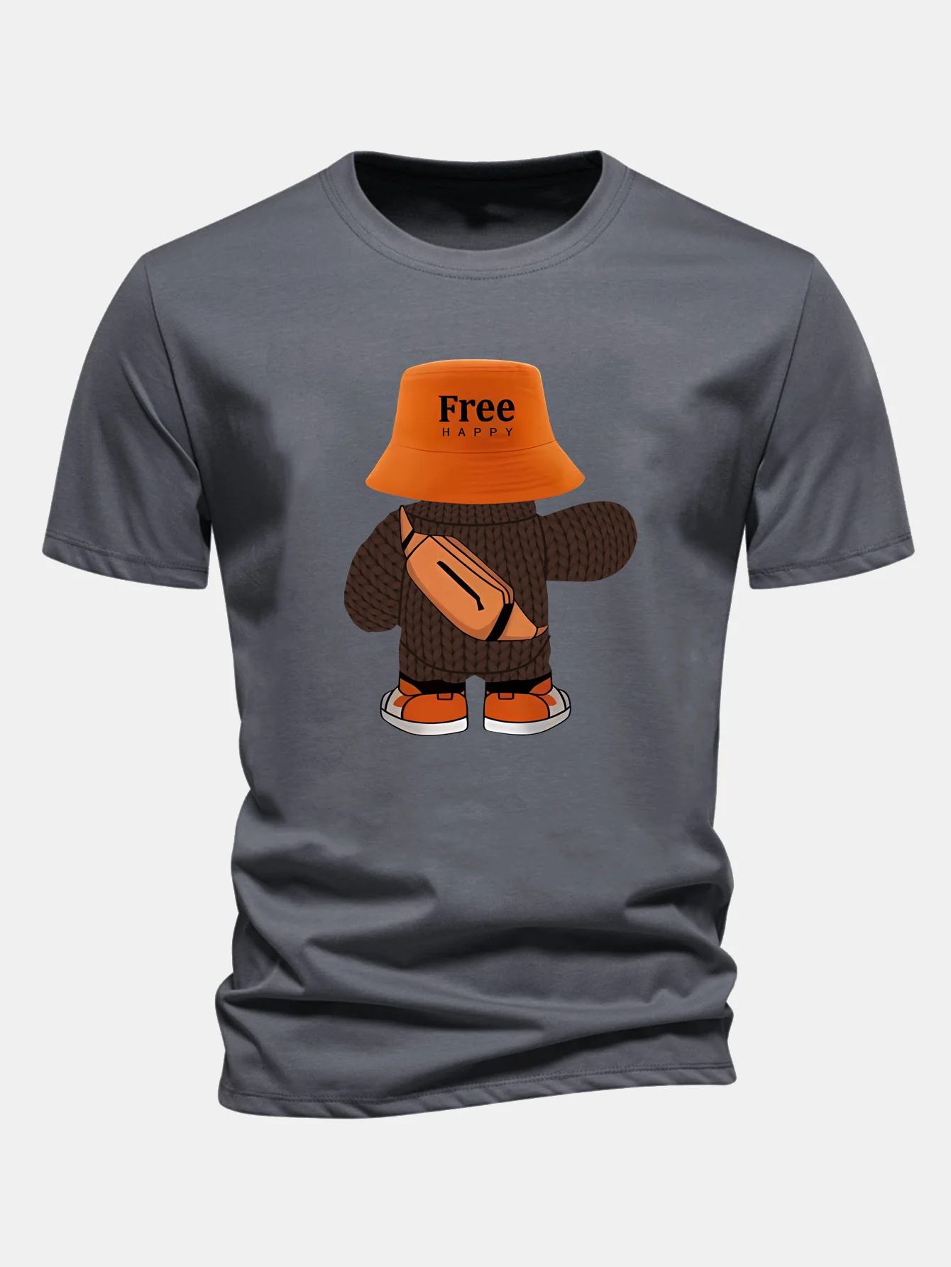 Regular Fit Yarn Bear Print Cotton T-Shirt - Image 11