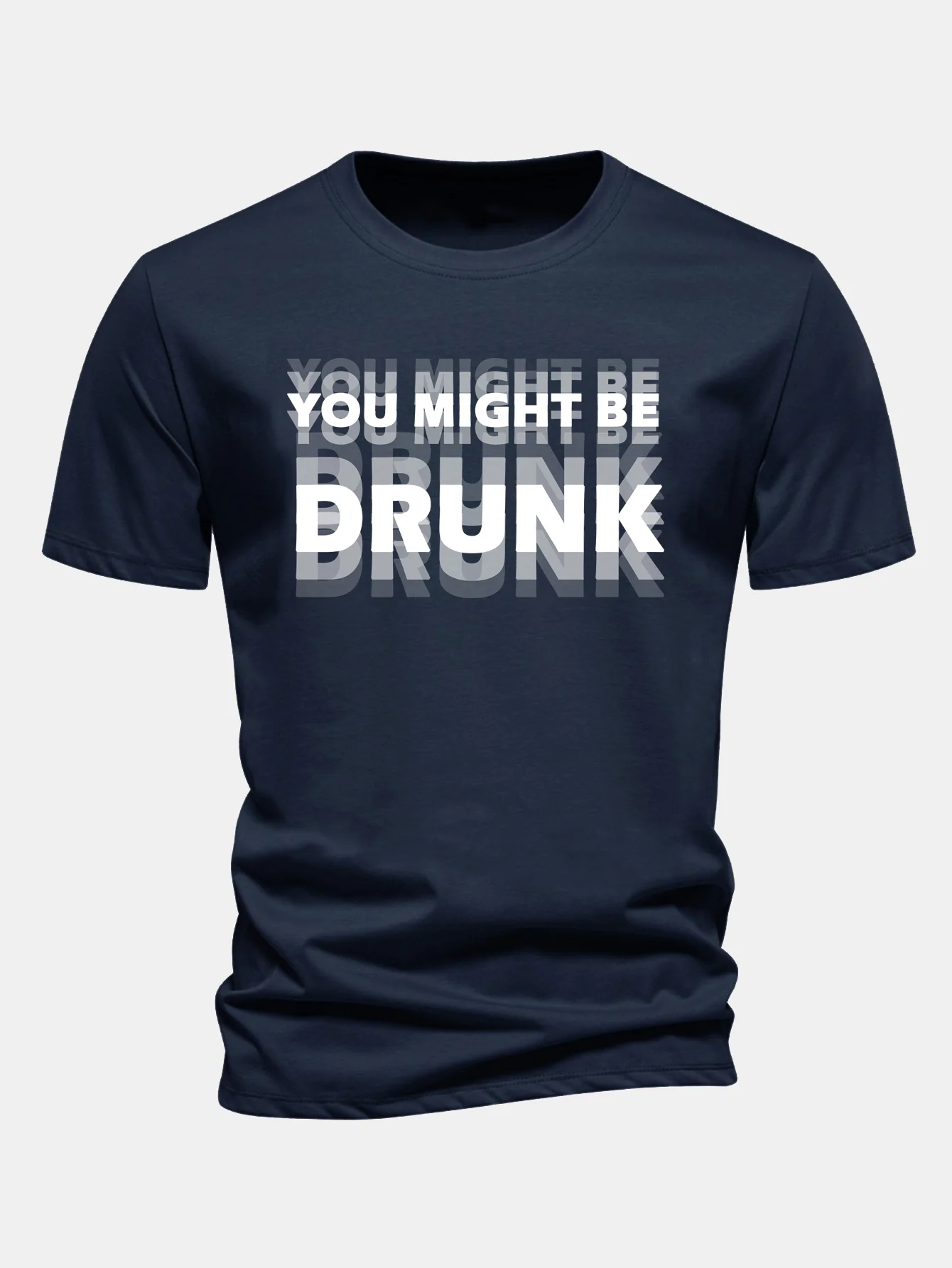 Regular Fit T-Shirt aus Baumwolle mit "You Might Be Drunk"-Aufdruck - Image 4