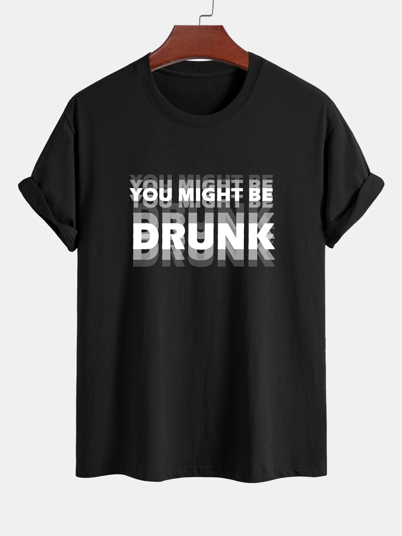 Regular Fit Du Könntest Betrunken Sein Print Baumwoll-T-Shirt
