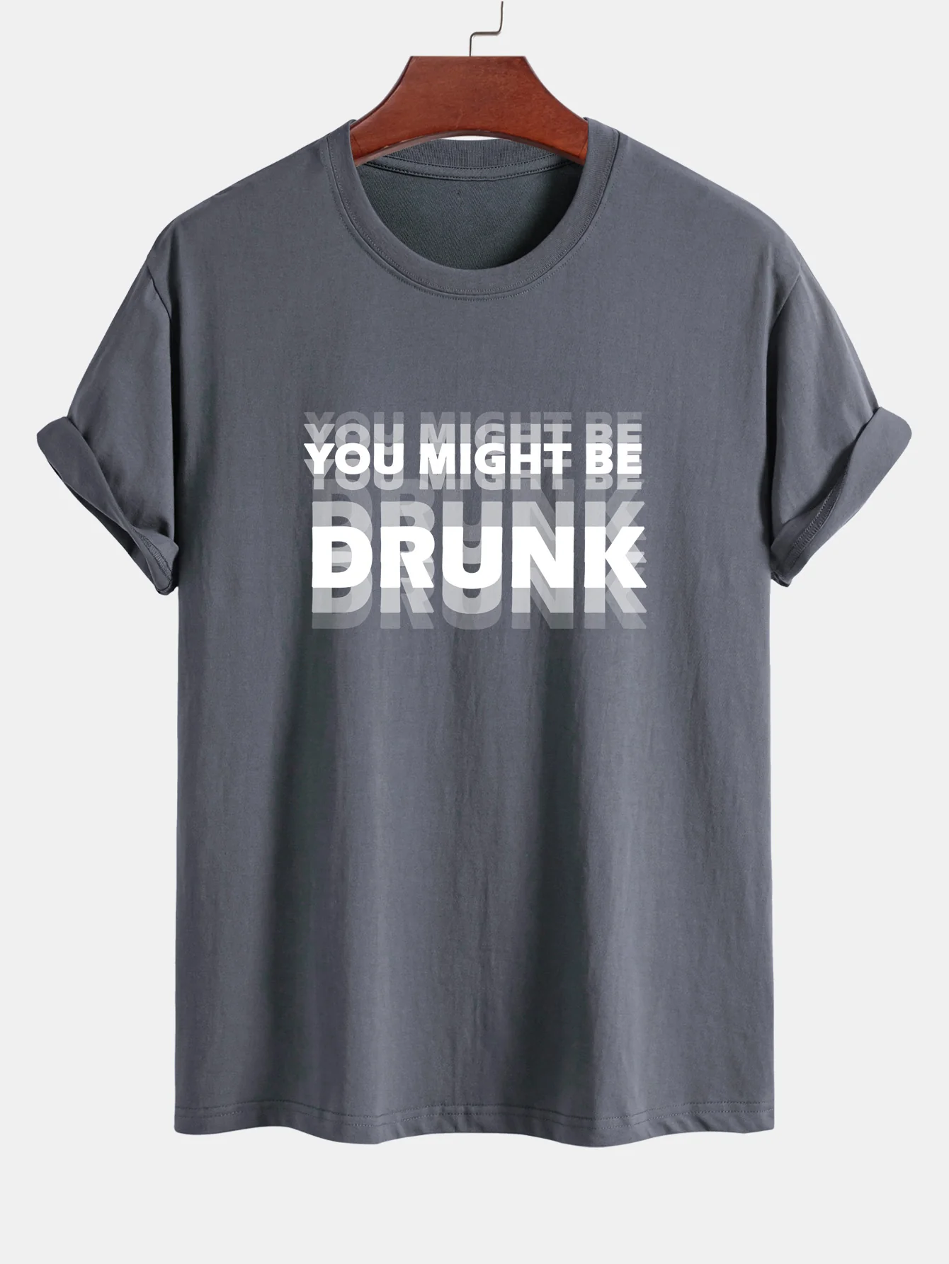Regular Fit Du Könntest Betrunken Sein Print Baumwoll-T-Shirt - Image 2