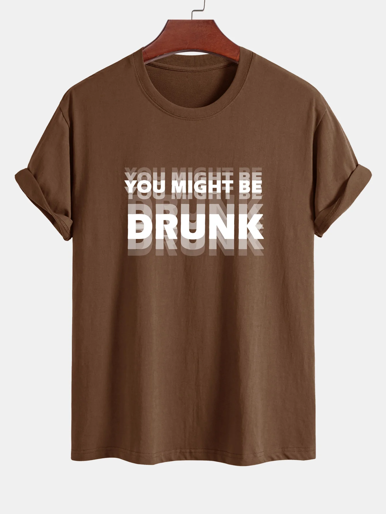 Regular Fit Du Könntest Betrunken Sein Print Baumwoll-T-Shirt - Image 3