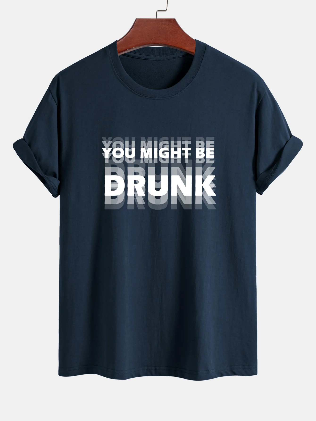 Regular Fit Du Könntest Betrunken Sein Print Baumwoll-T-Shirt - Image 4