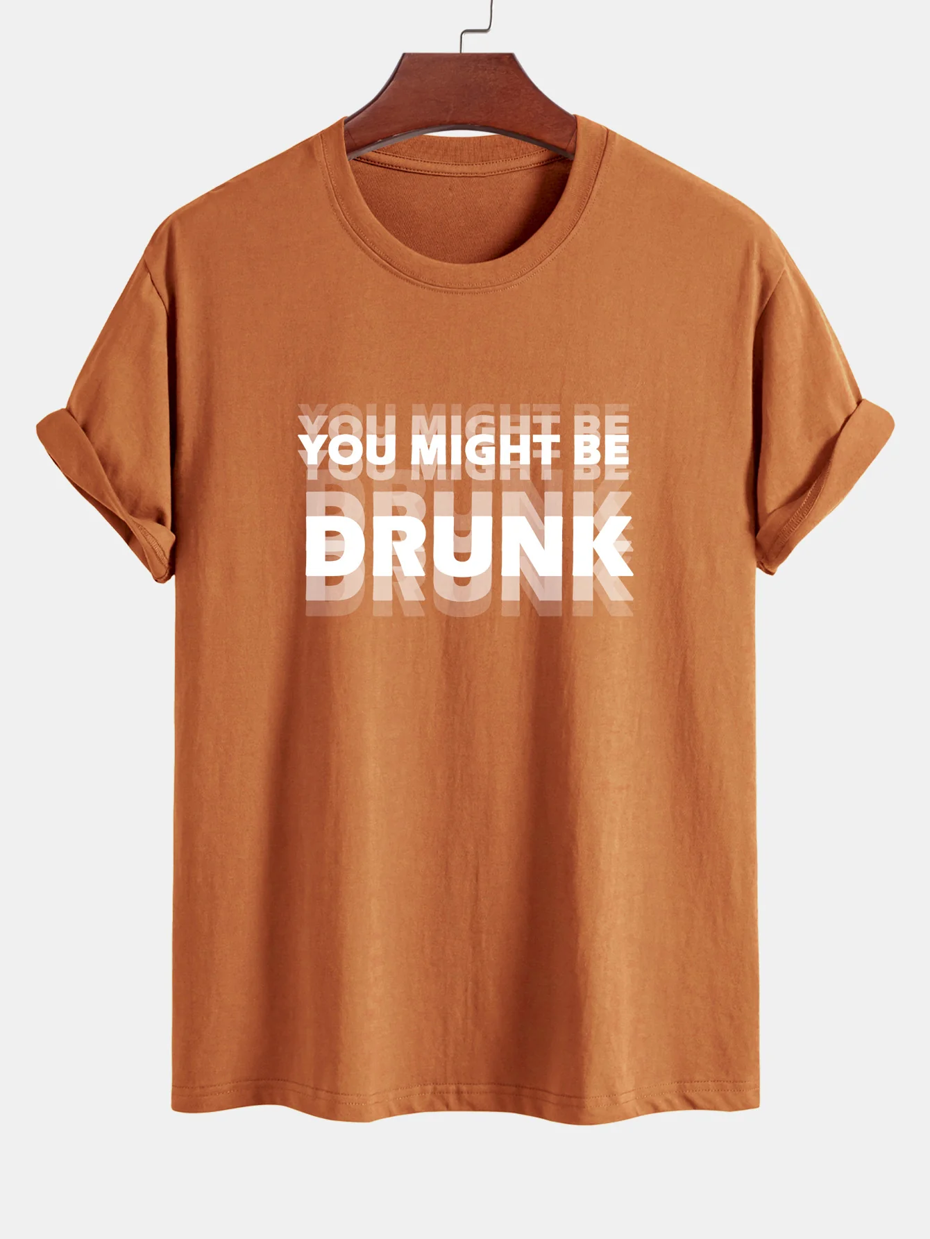 Regular Fit Du Könntest Betrunken Sein Print Baumwoll-T-Shirt - Image 5