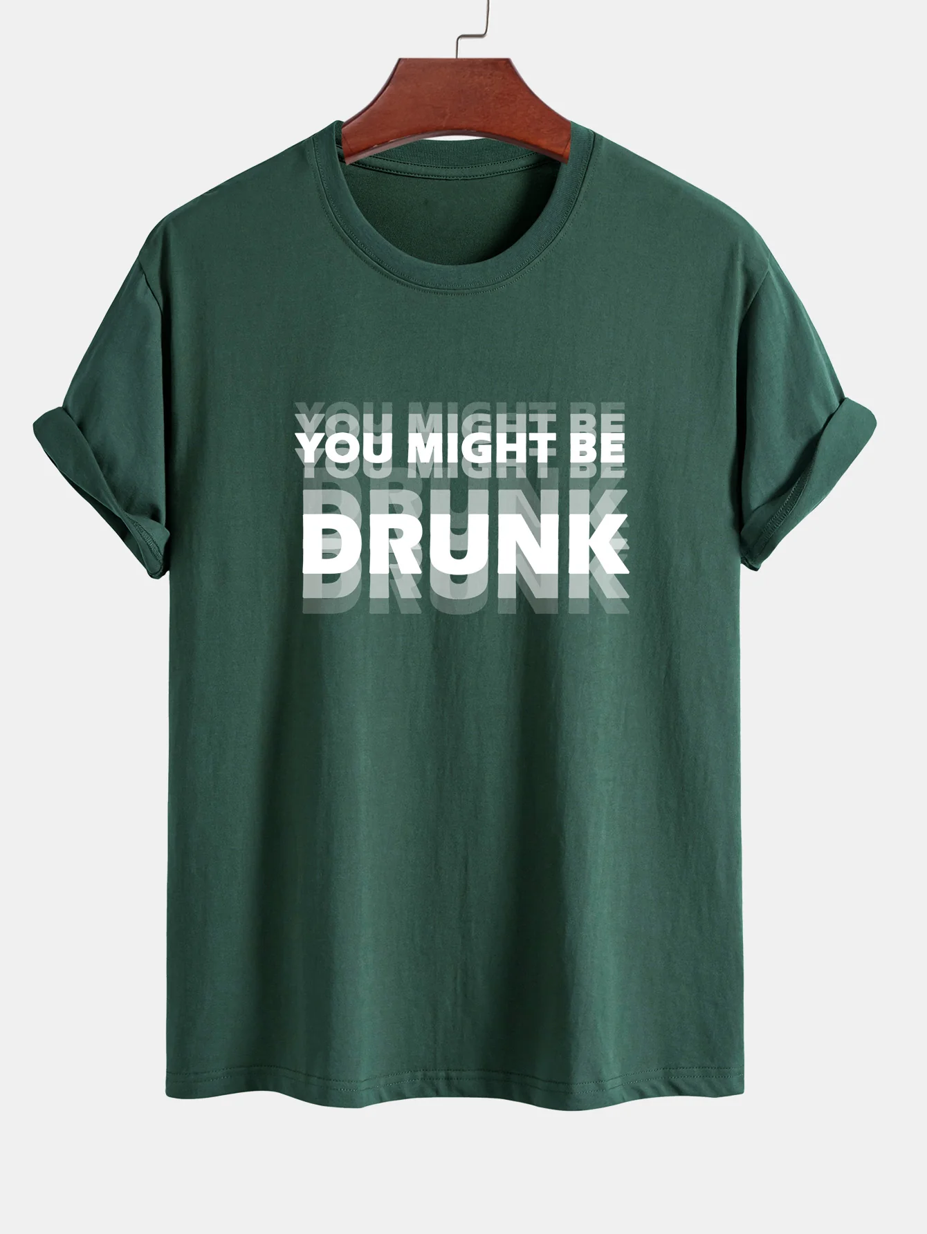 Regular Fit Du Könntest Betrunken Sein Print Baumwoll-T-Shirt - Image 6