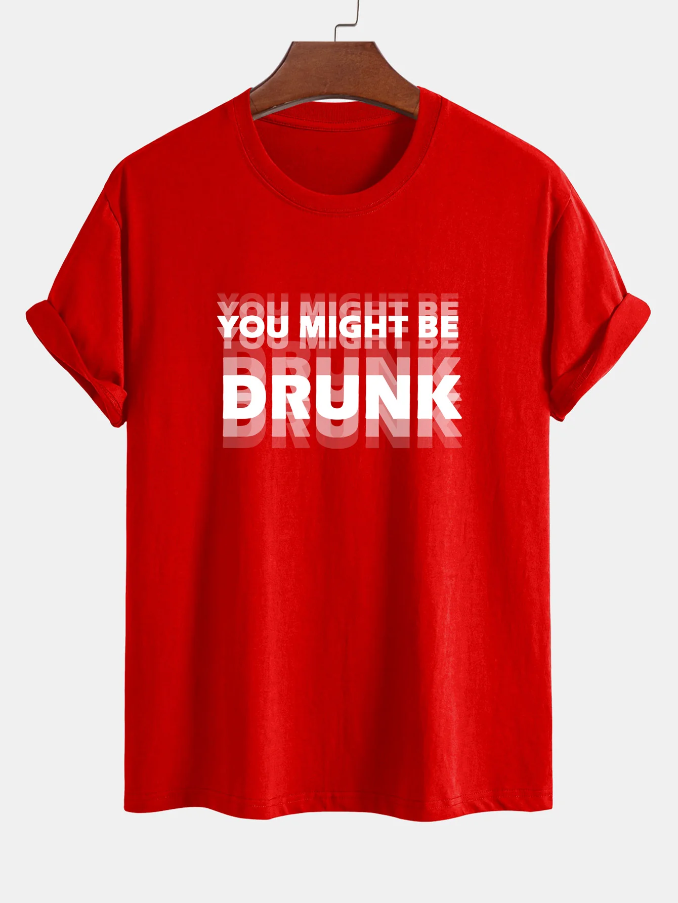 Regular Fit Du Könntest Betrunken Sein Print Baumwoll-T-Shirt - Image 8