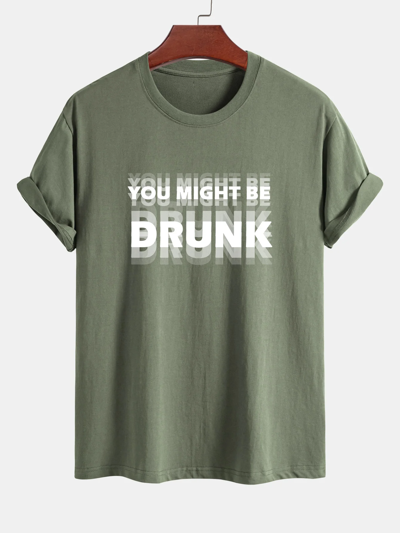 Regular Fit Du Könntest Betrunken Sein Print Baumwoll-T-Shirt - Image 9