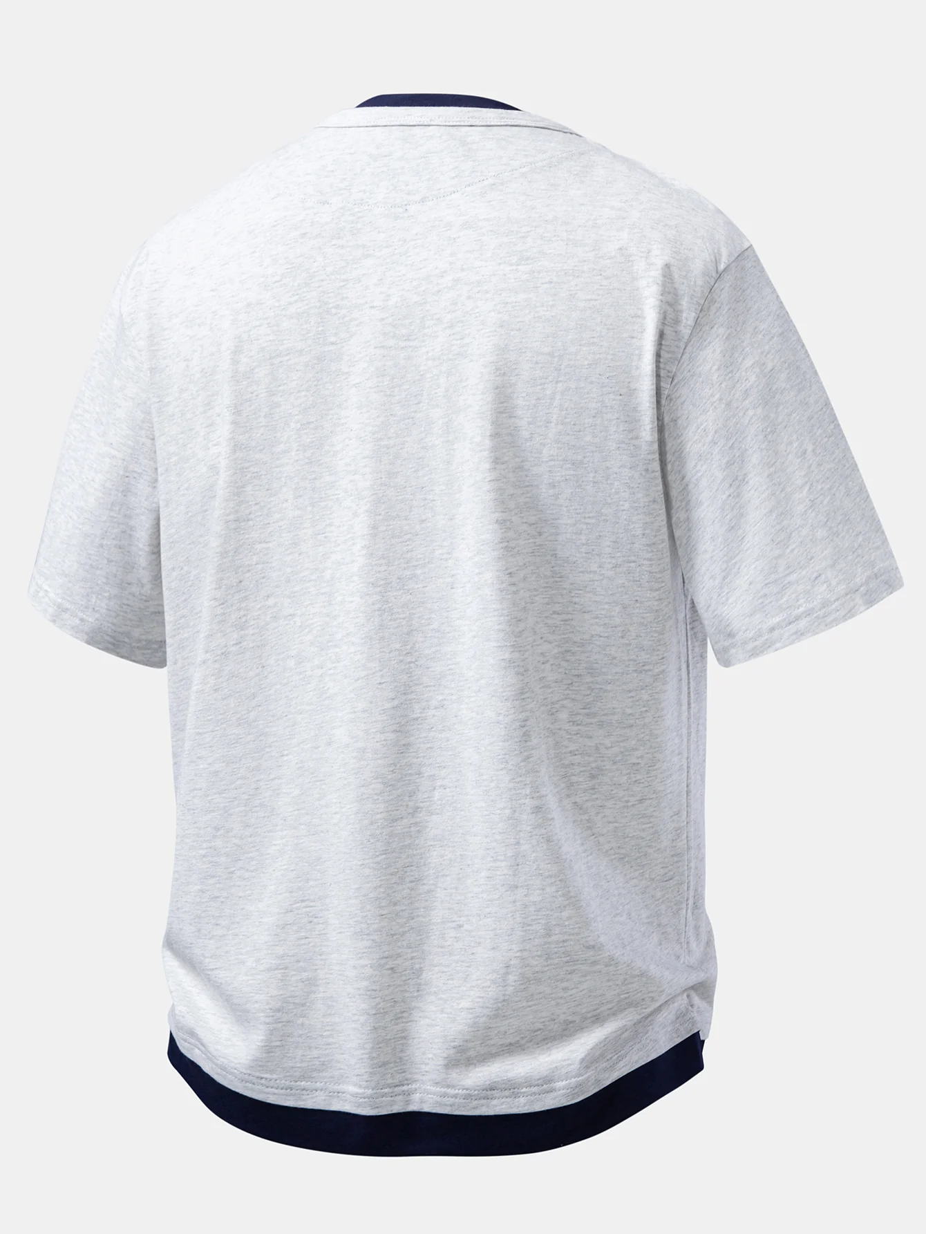 Relax Fit 2 In 1 Notched Collar T-Shirt - Image 8