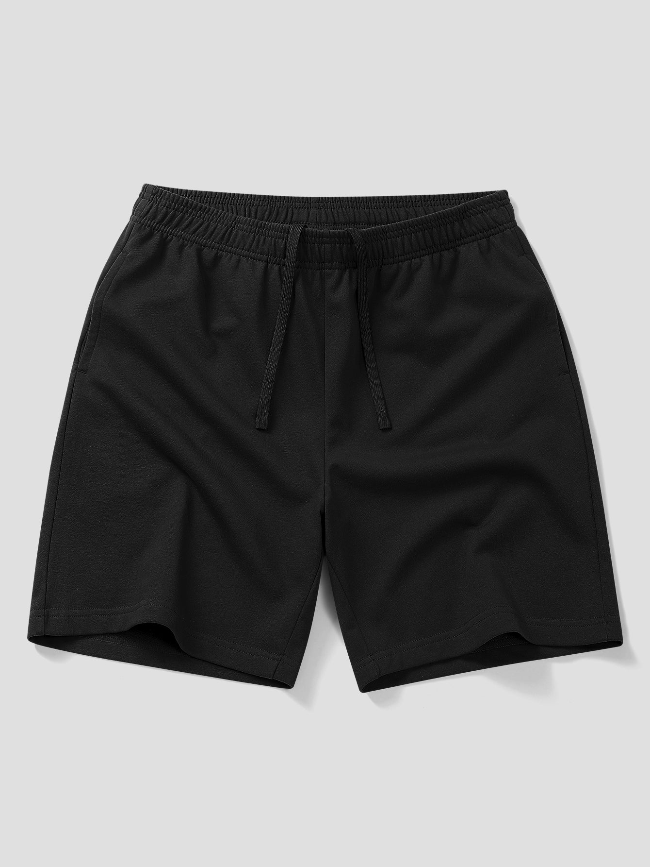 Relax Fit 2 In 1 Notched Collar T-Shirt & Cotton Drawstring 7" Shorts - Image 10