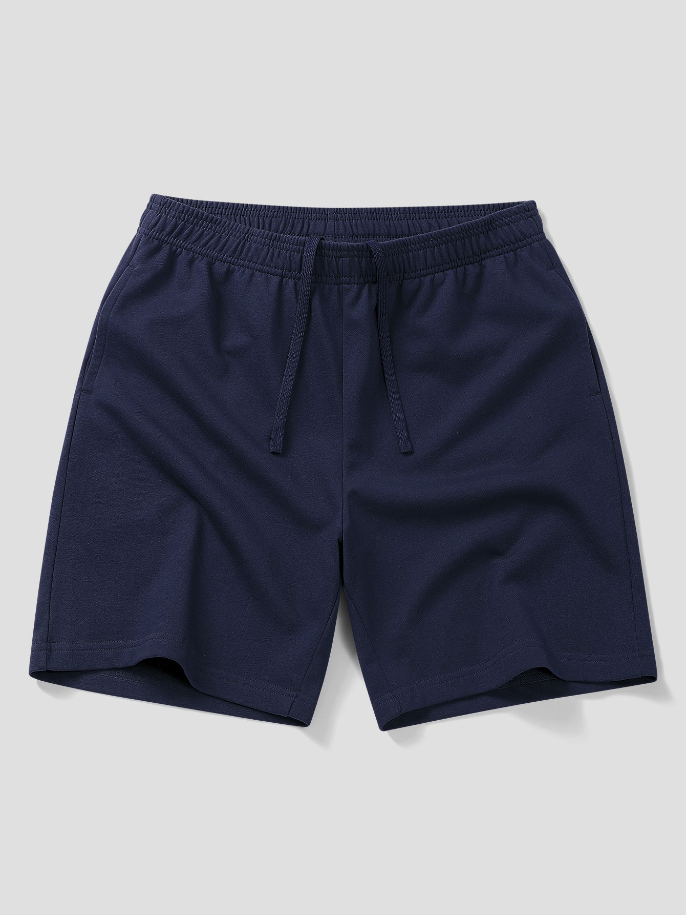 Relax Fit 2 In 1 Notched Collar T-Shirt & Cotton Drawstring 7" Shorts - Image 12