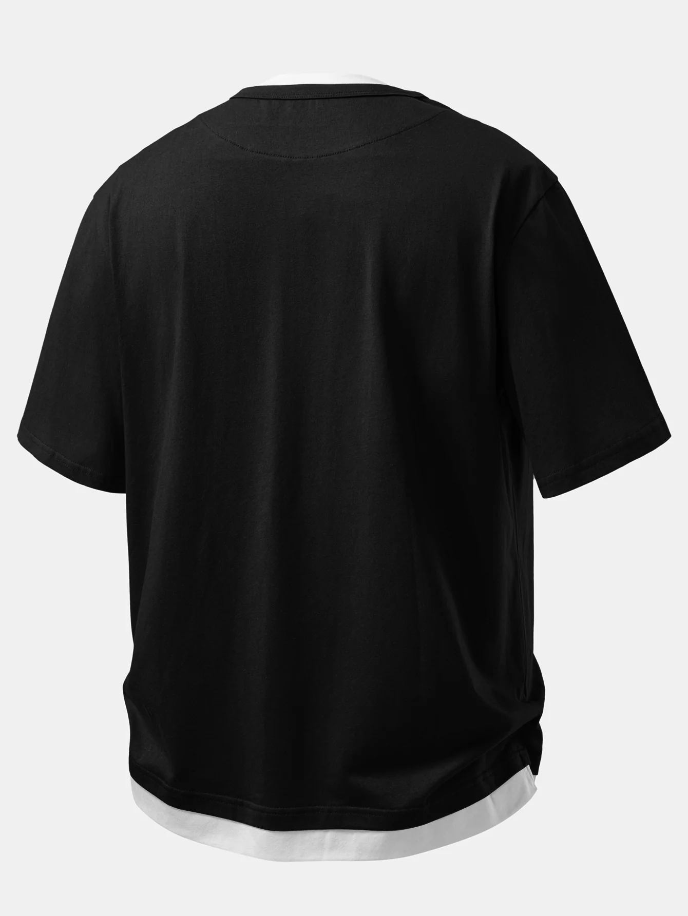 Relax Fit 2 In 1 Notched Collar T-Shirt & Cotton Drawstring 7" Shorts - Image 5