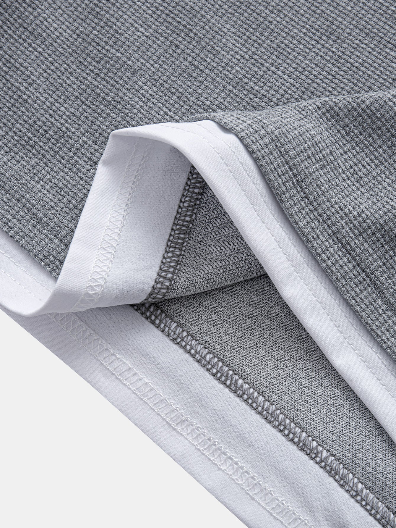Relax Fit 2 In 1 Notched Collar Waffle T-Shirt & Waffle Pleated Pintuck Straight Leg Pants - Image 12