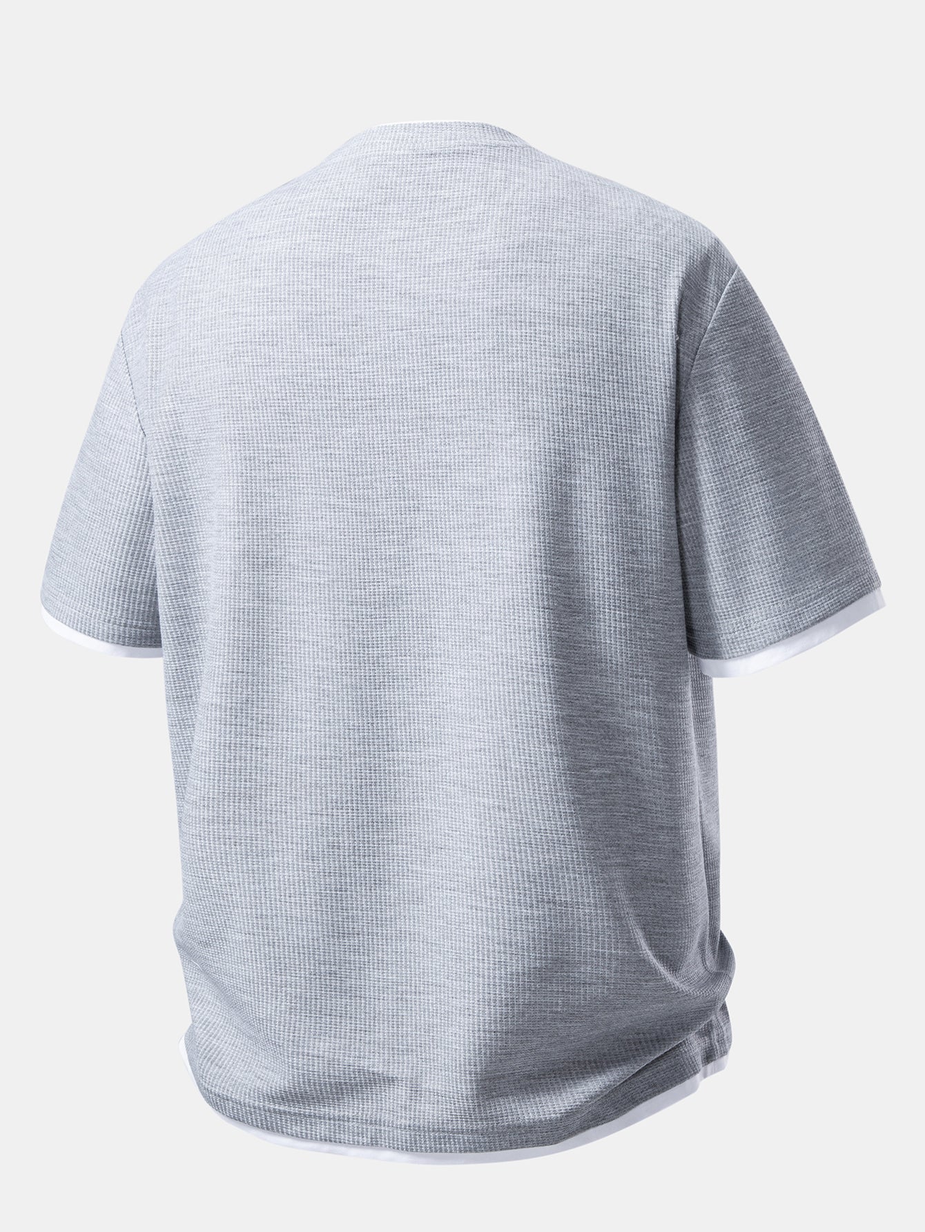 Relax Fit 2 In 1 Waffle Crew Collar T-Shirt - Image 2