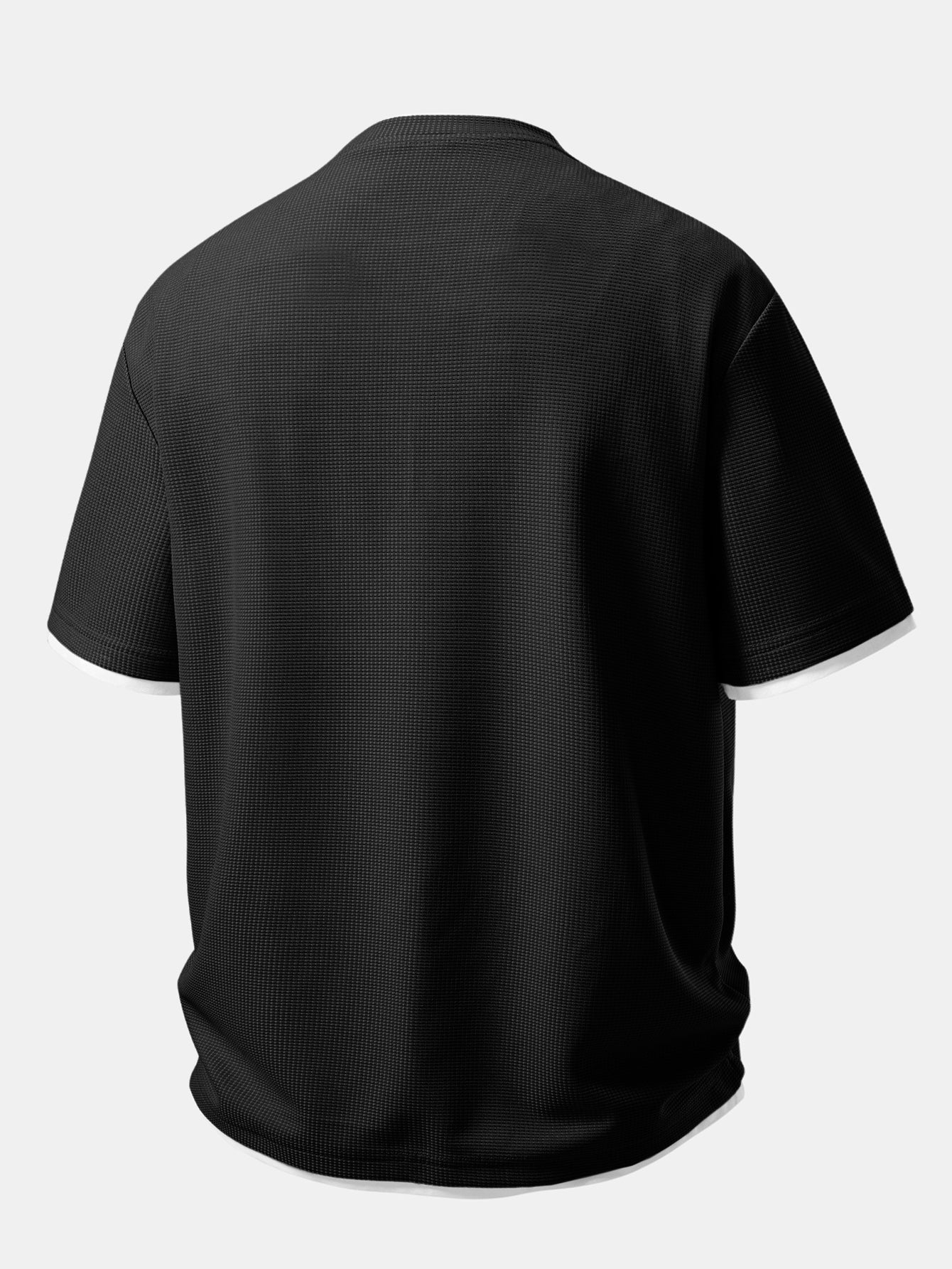 Relax Fit 2 In 1 Waffle Crew Collar T-Shirt - Image 4