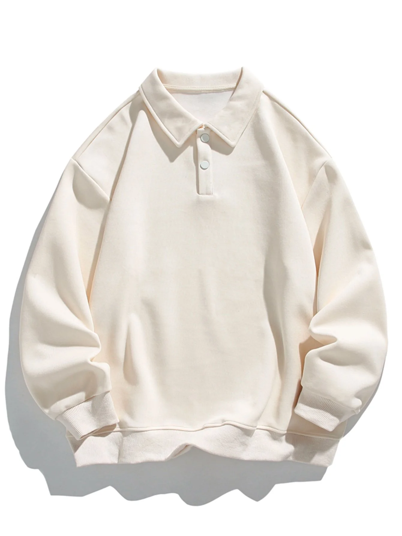 Relax Fit Basic Polo Sweatshirt - Image 3