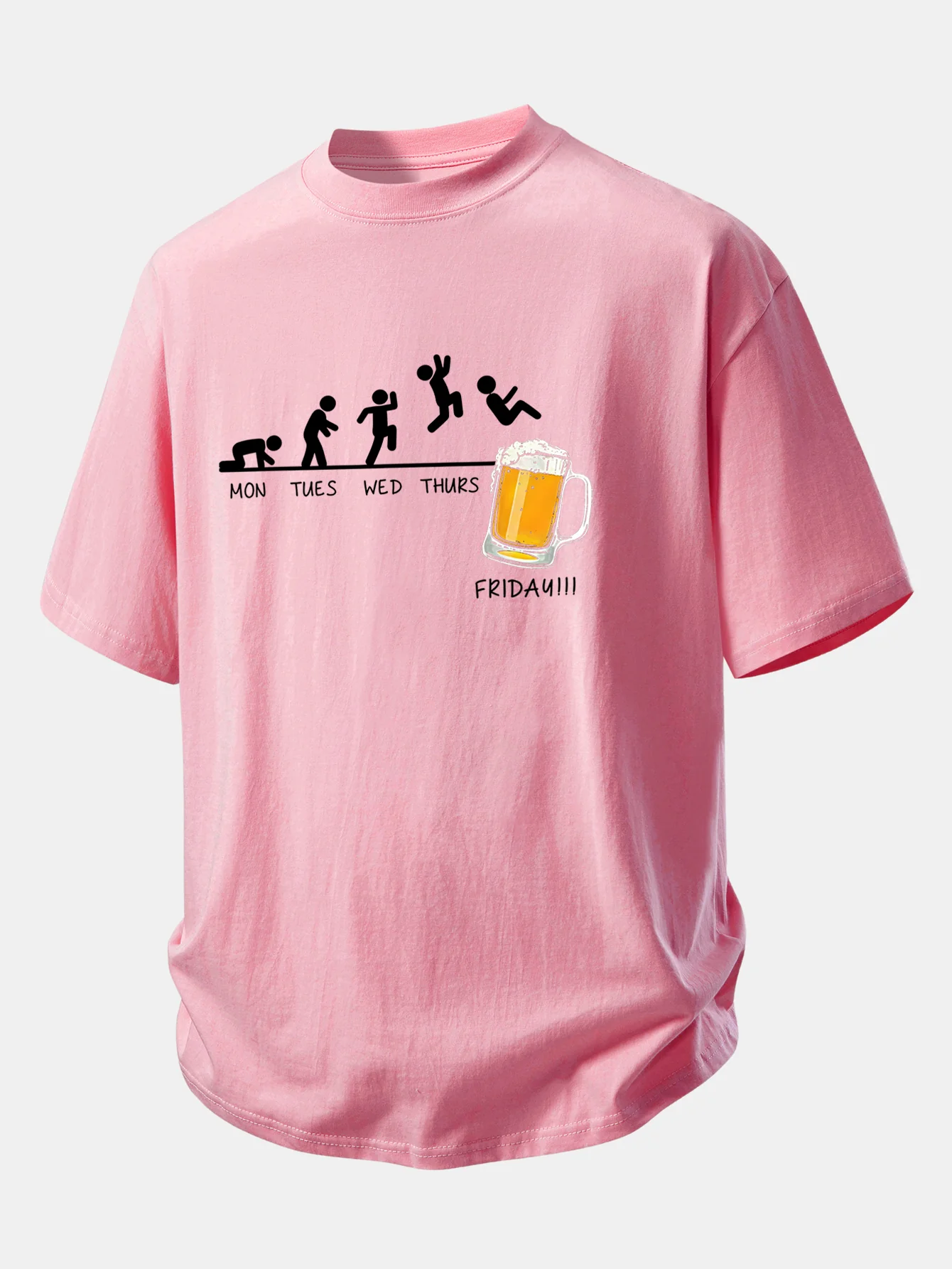Relax Fit Beer Weekly Plan Print Cotton T-Shirt - Image 10