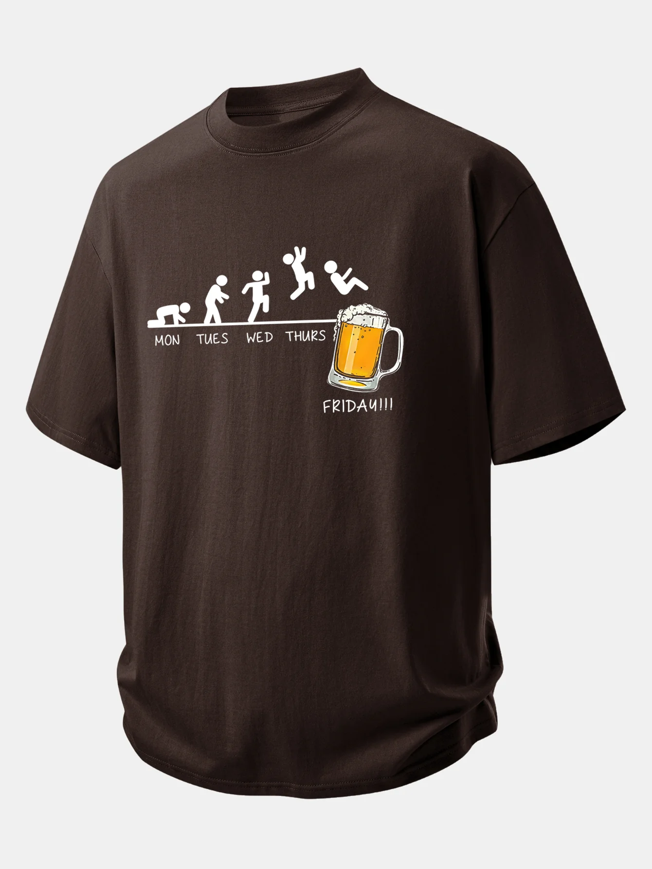 Relax Fit Beer Weekly Plan Print Cotton T-Shirt - Image 5