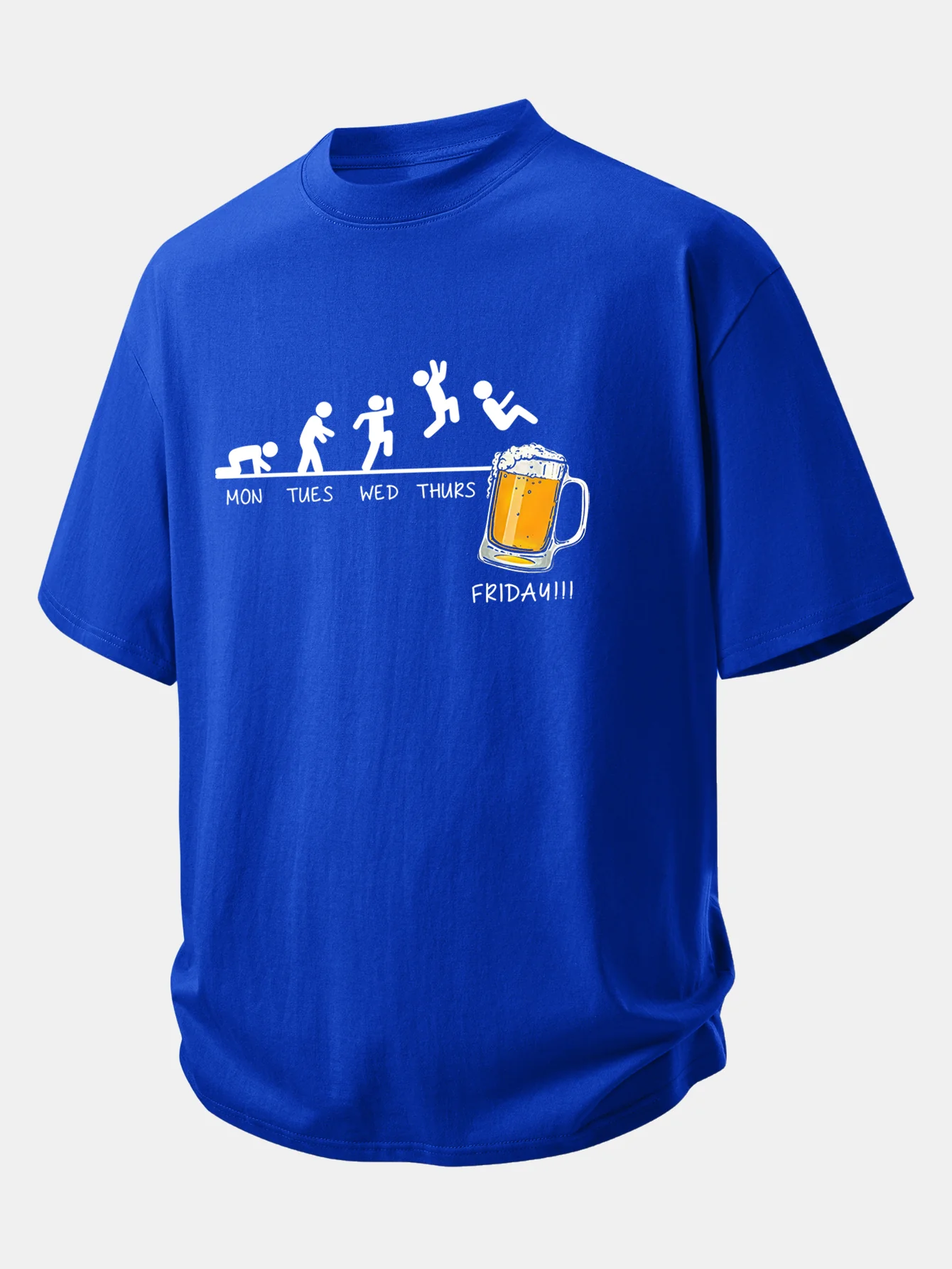 Relax Fit Beer Weekly Plan Print Cotton T-Shirt - Image 9