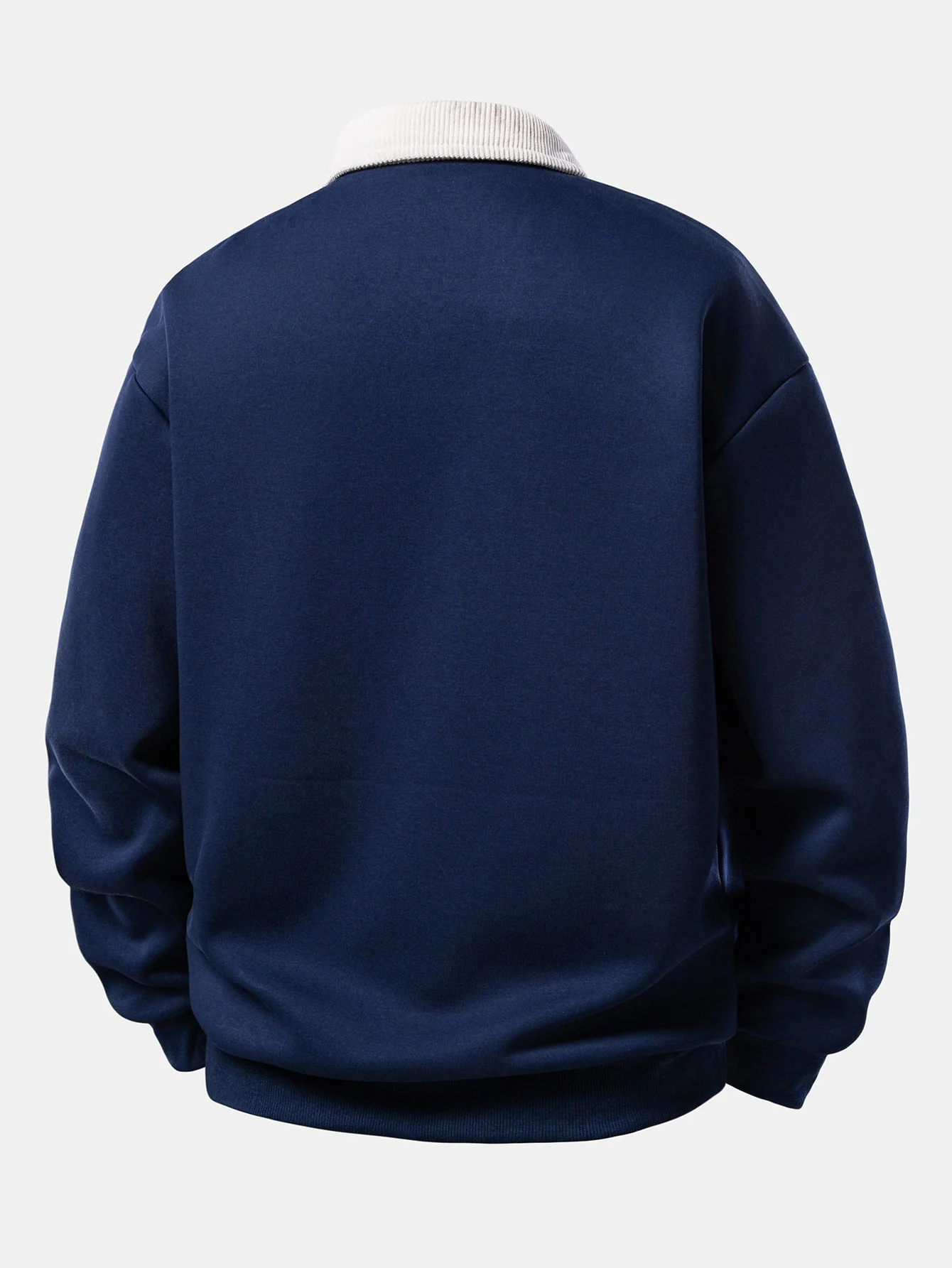 Relax Fit Brooklyn Print Contrast Corduroy Polo Collar Sweatshirt - Image 8