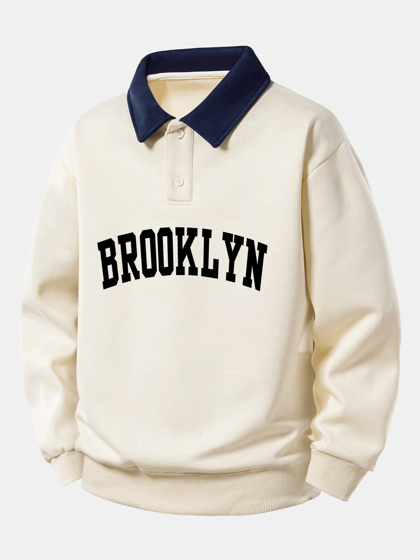 Relax Fit Brooklyn Print Kontrast Poloshirts Sweatshirt - Image 11