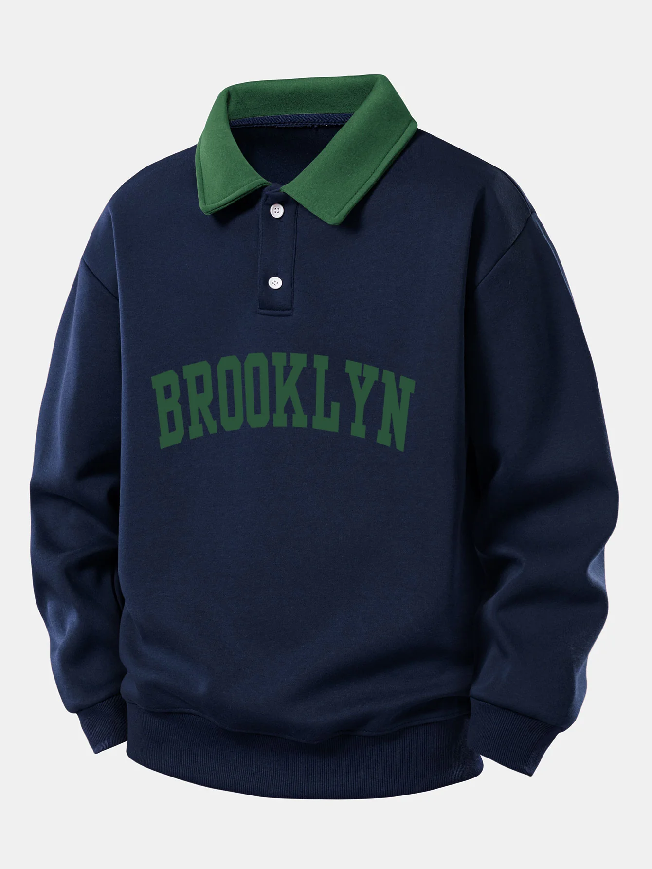 Relax Fit Brooklyn Print Kontrast Poloshirts Sweatshirt - Image 7