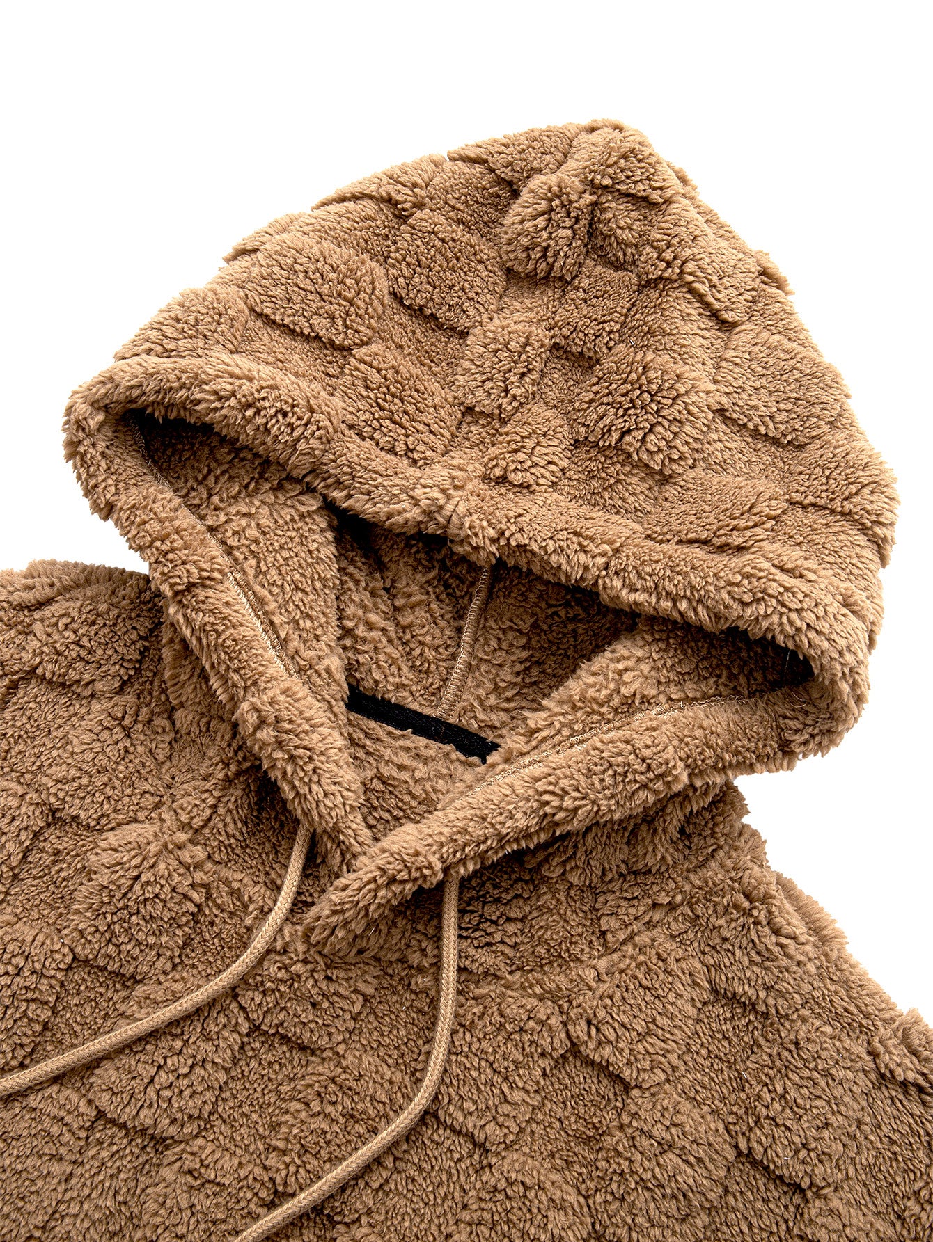 Relax Fit Checkerboard Kangaroo Pocket Teddy Hoodie & Jogger Pants - Image 16