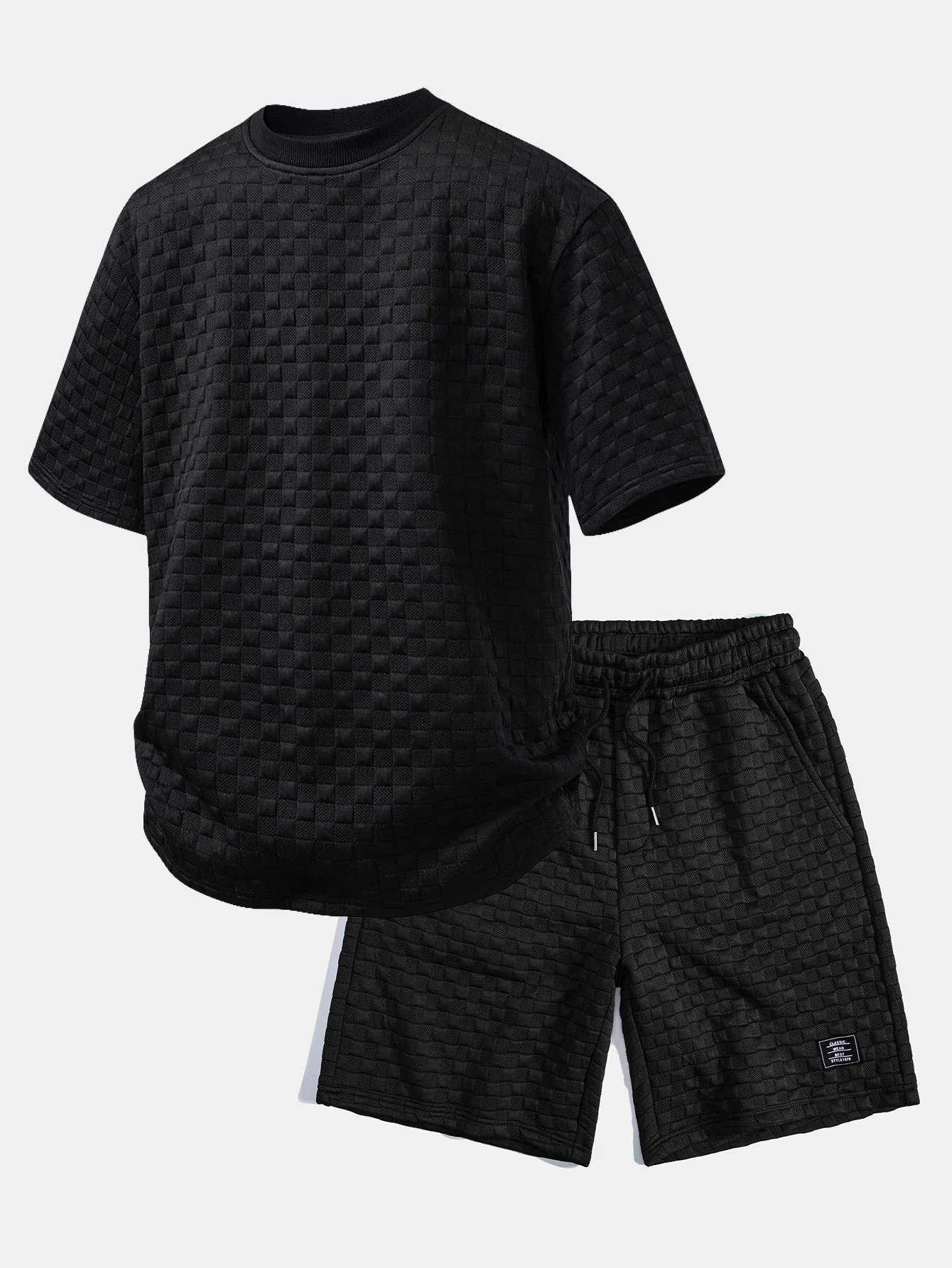Relax Fit Checkerboard T-Shirt & Checkerboard Jacquard Shorts - Image 2