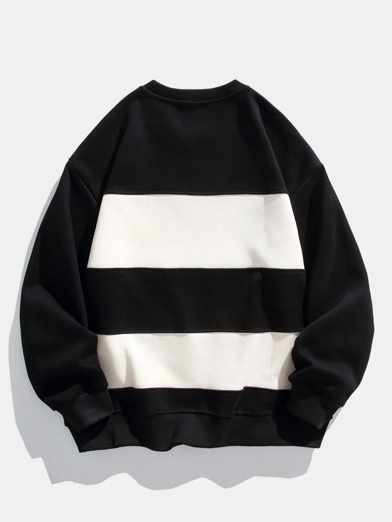Relaxed Fit Farbblock Rundhals Sweatshirt - Image 4
