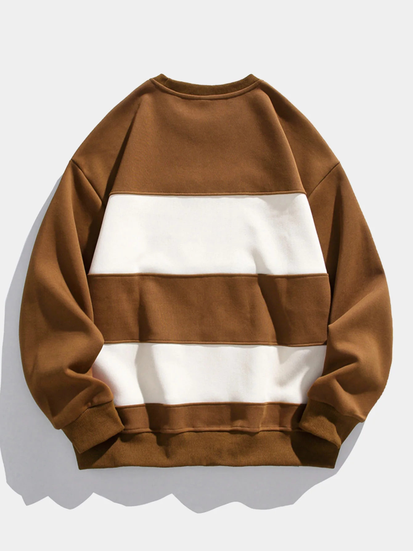 Relaxed Fit Farbblock Rundhals Sweatshirt - Image 6