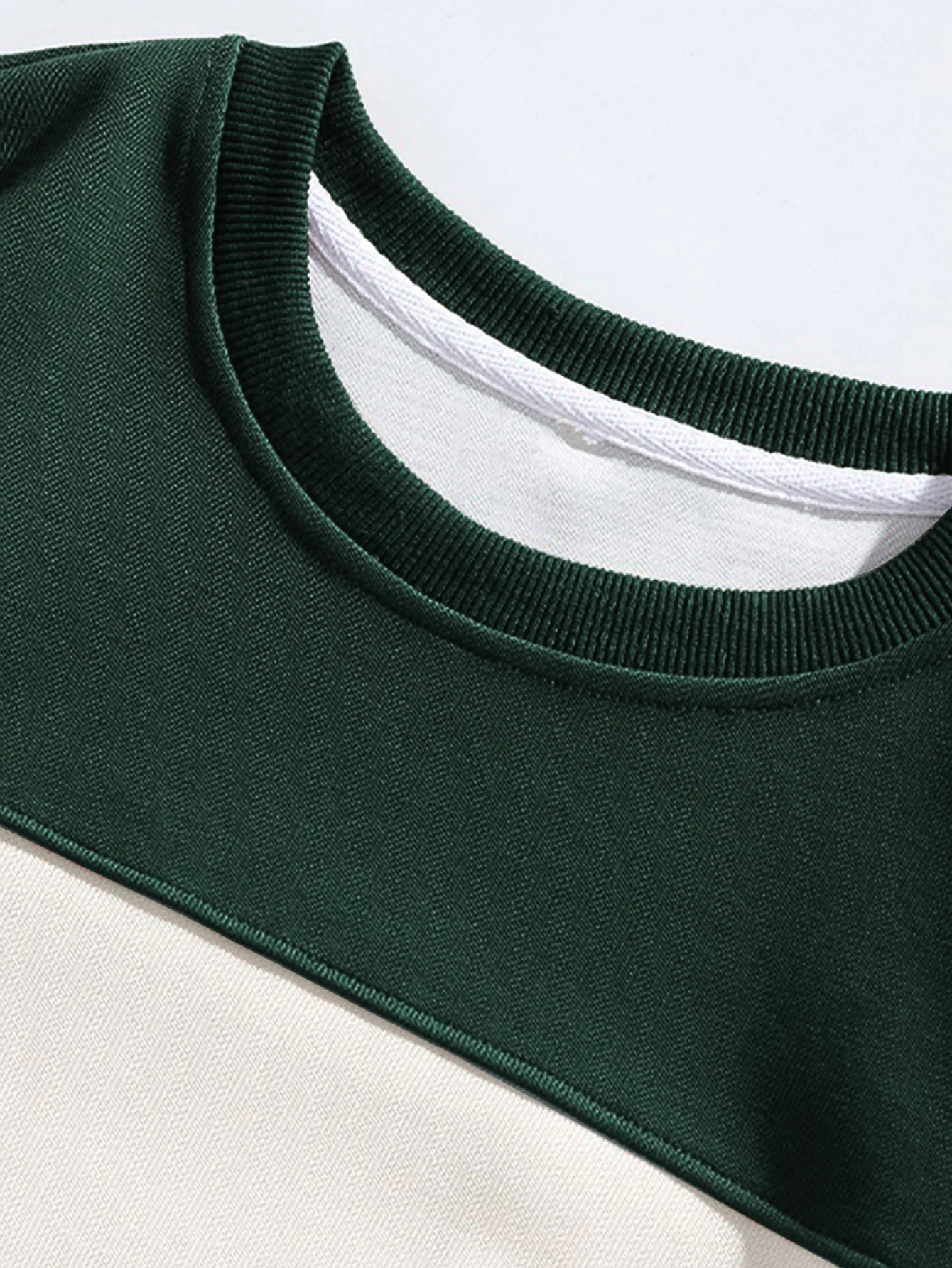 Relaxed Fit Farbblock Rundhals Sweatshirt - Image 9