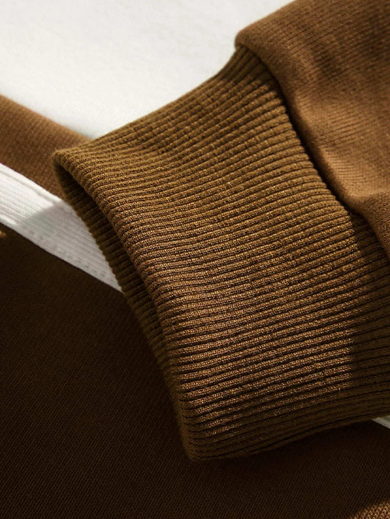 Relaxed Fit Farbblock Patchwork Polo Sweatshirt - Image 10